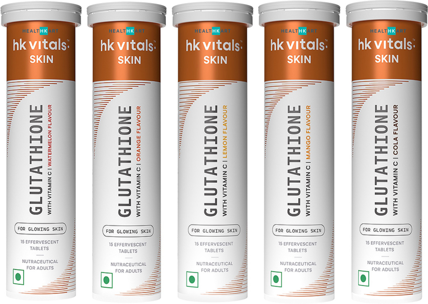 Image of hk vitals Glutathione Skin Glow Effervescent Tablets With Mixed Flavor