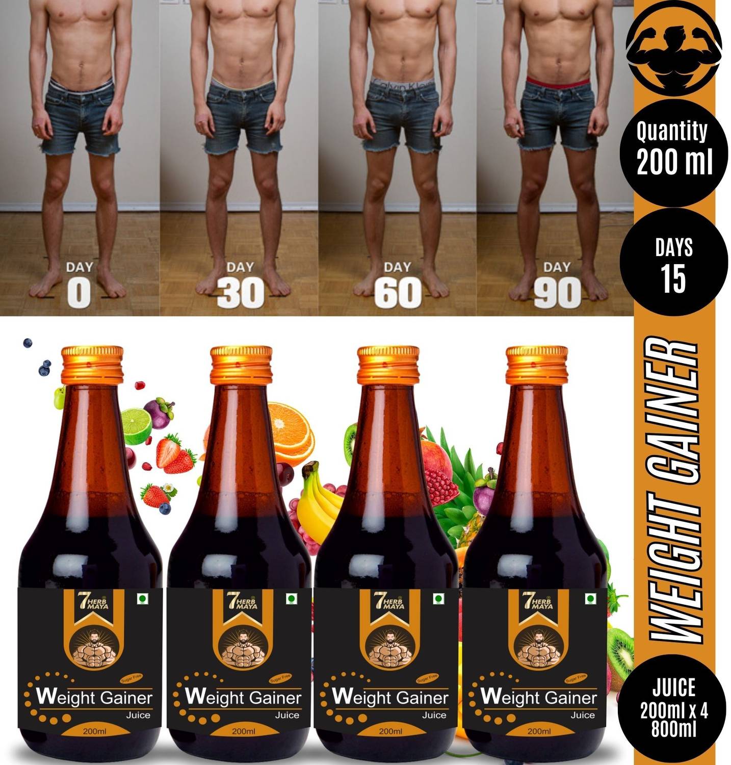 7Herbmaya Nutrition 100% Authentic Anabolic Mass Gainer Juice Weight Gainers/Mass Gainers