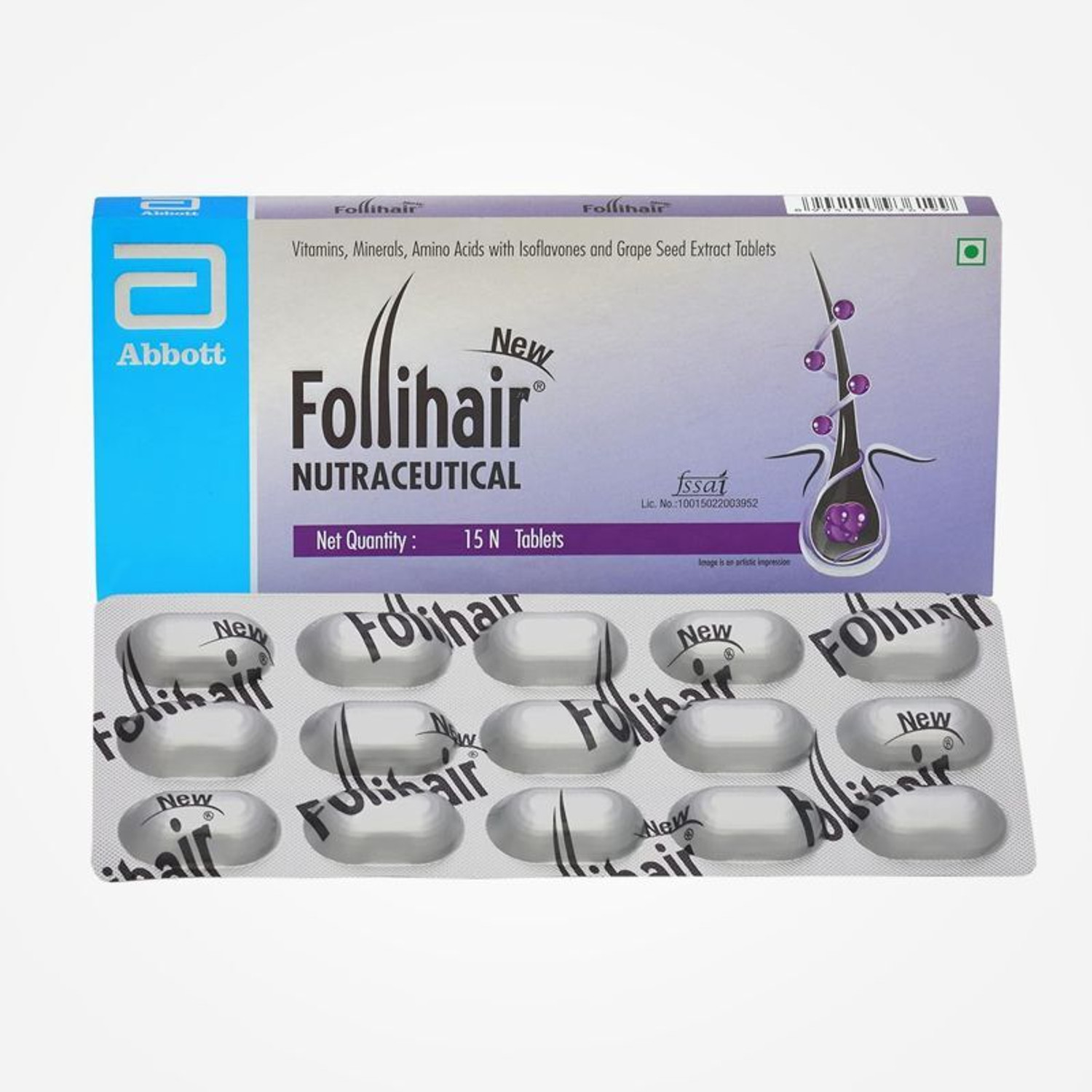 Image of Follihair New New Nourish & Strengthen Hair Follicles Minerals & Natural Tablets ( 2 x 15 )