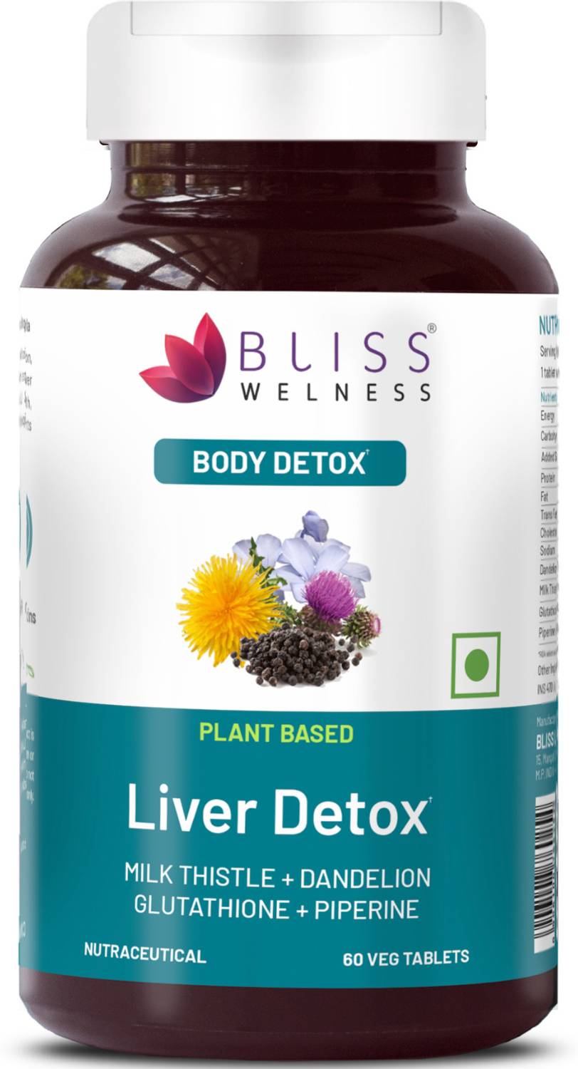 dandelion glutathione Bliss Welness Liver Detox| Milk Thistle Silymarin Liver Care Supplement Stomach health