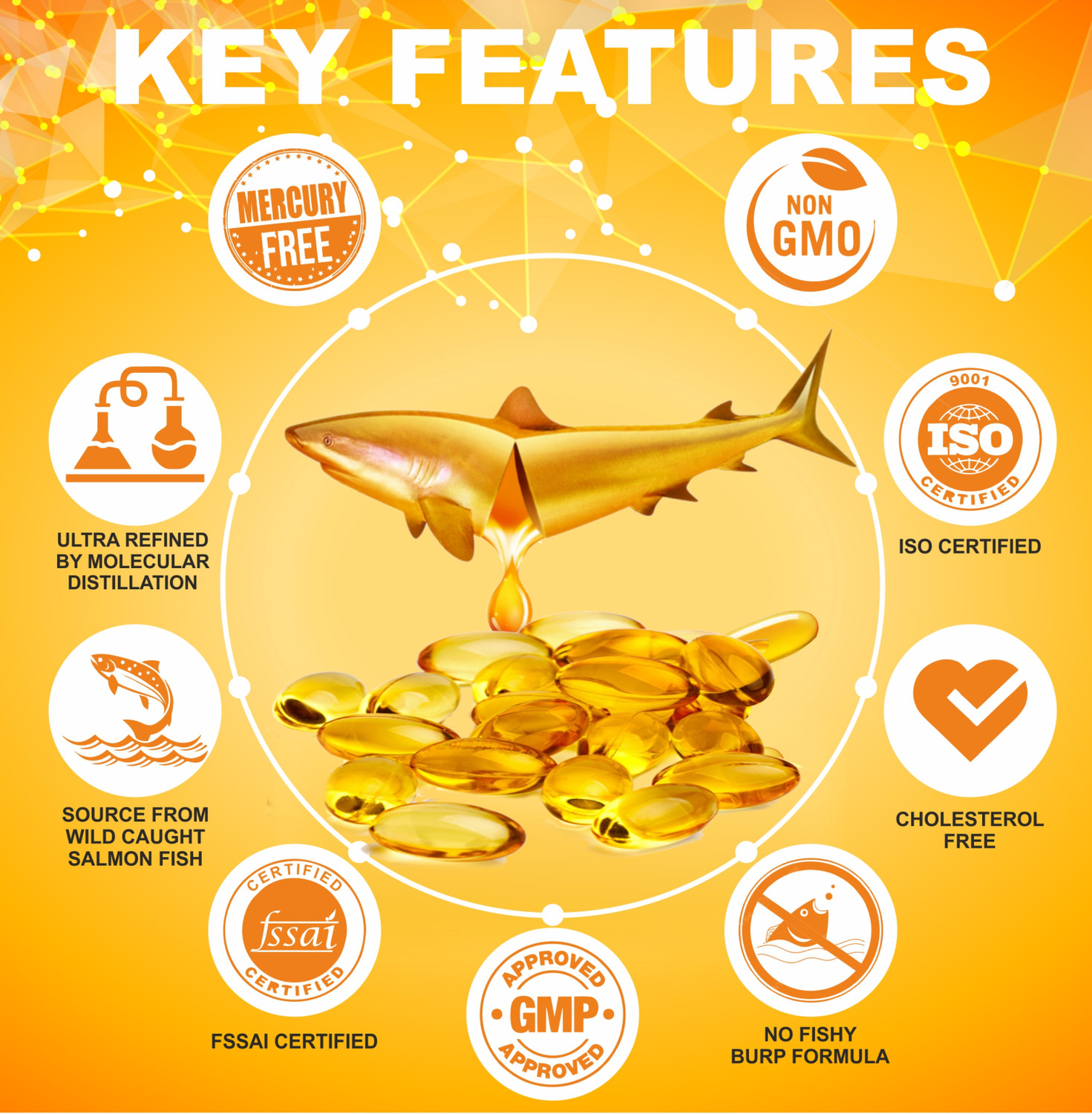 Image of Clearcut Omega 3 capsule Fish oil Triple strength Biotin Vitamin D3
