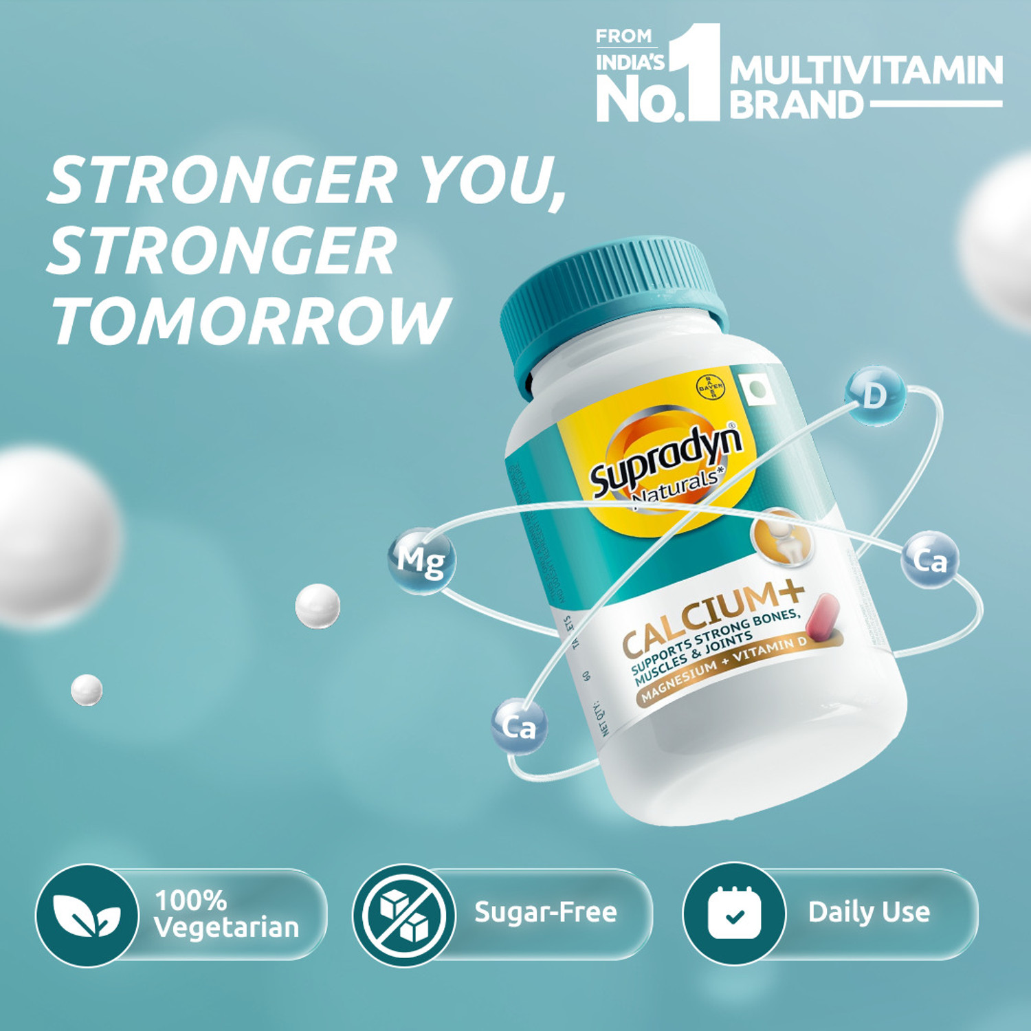Image of Supradyn Naturals Calcium+ For Men and Women, 100% Vegetarian,For Stronger Bones & Health