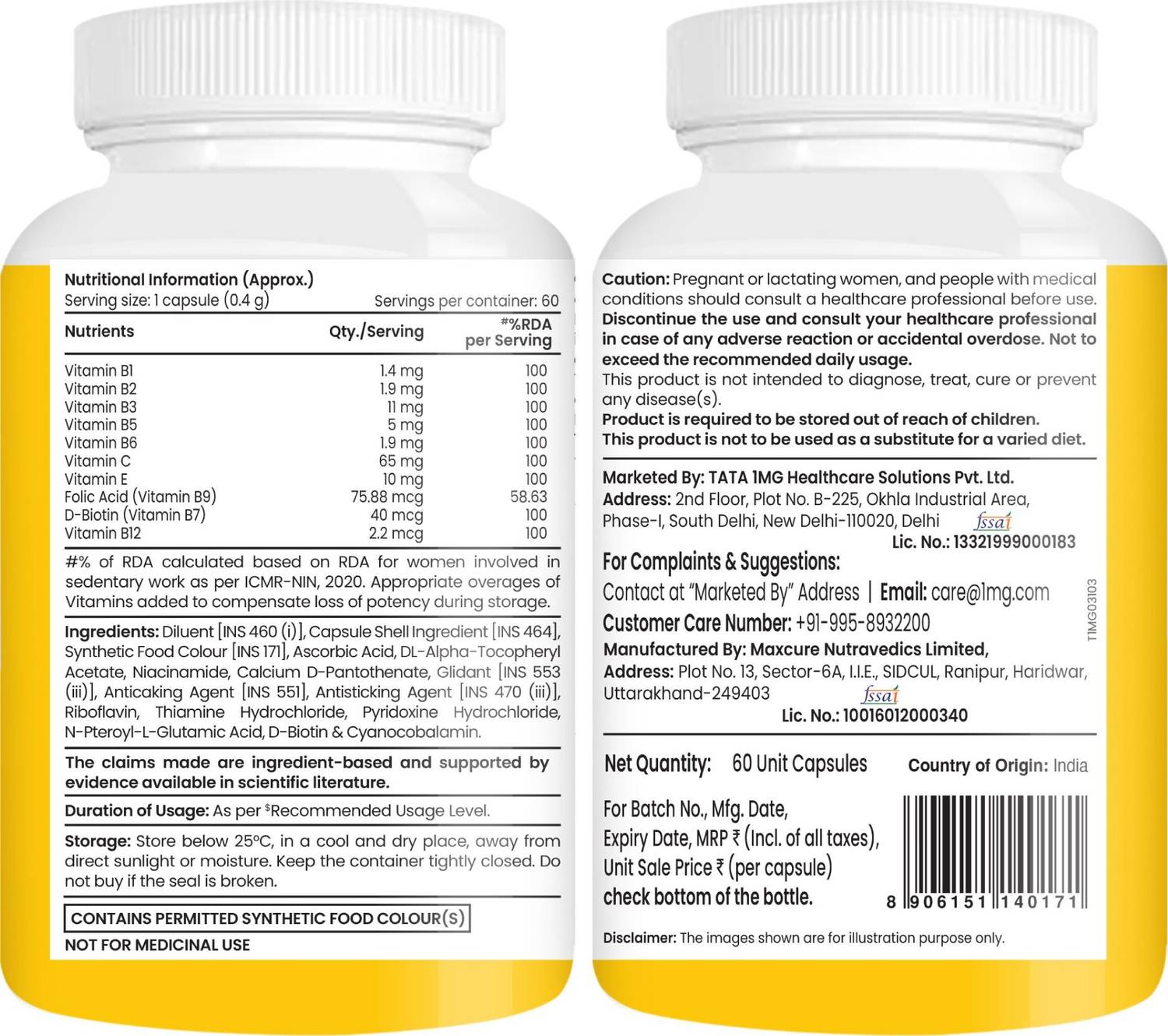 TATA 1mg Vitamin B Complex 60 Capsules - Image 3