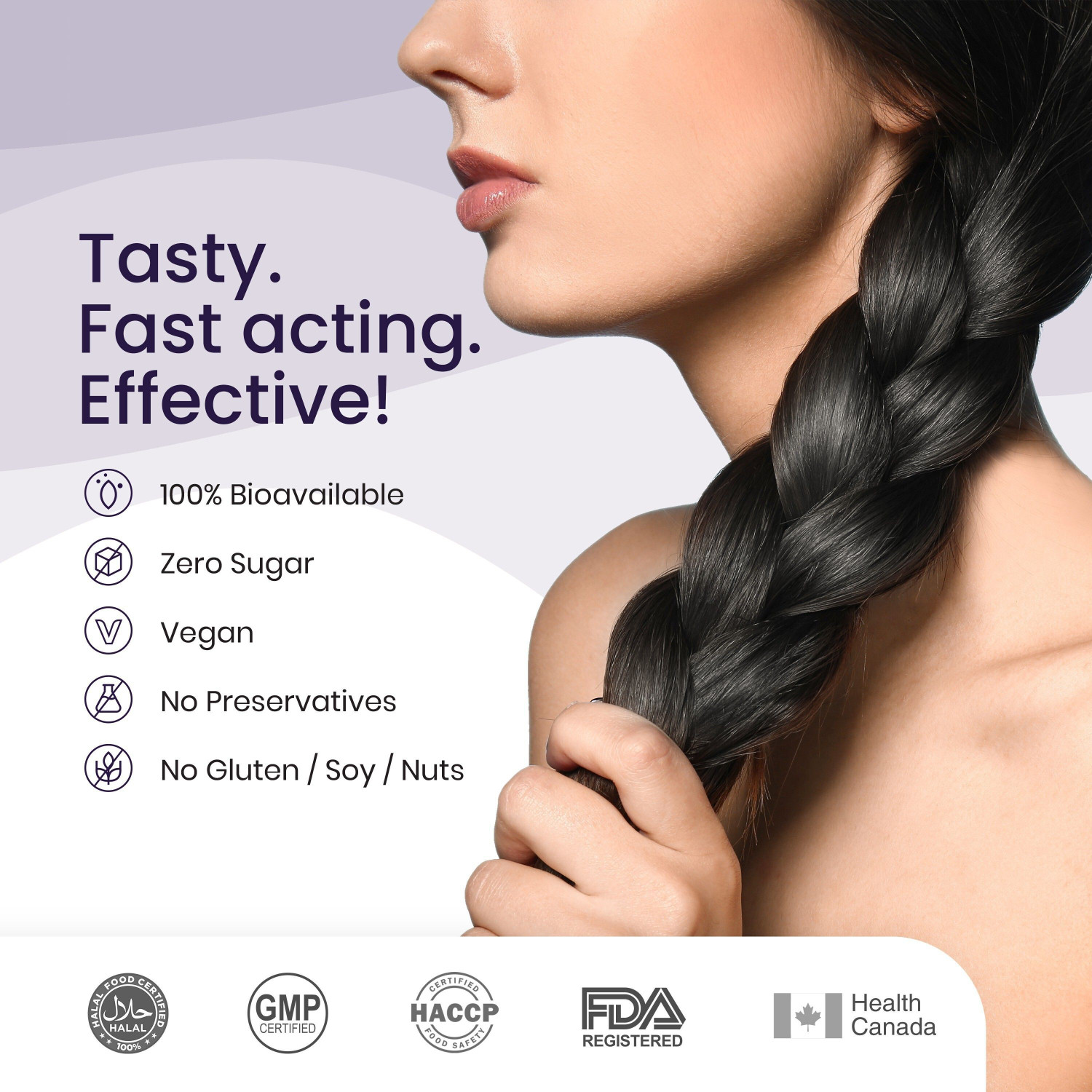 Image of Wellbeing Nutrition Melts Healthy Hair Plant Based Biotin 4000mcg+ For Hair Growth & Nourishment