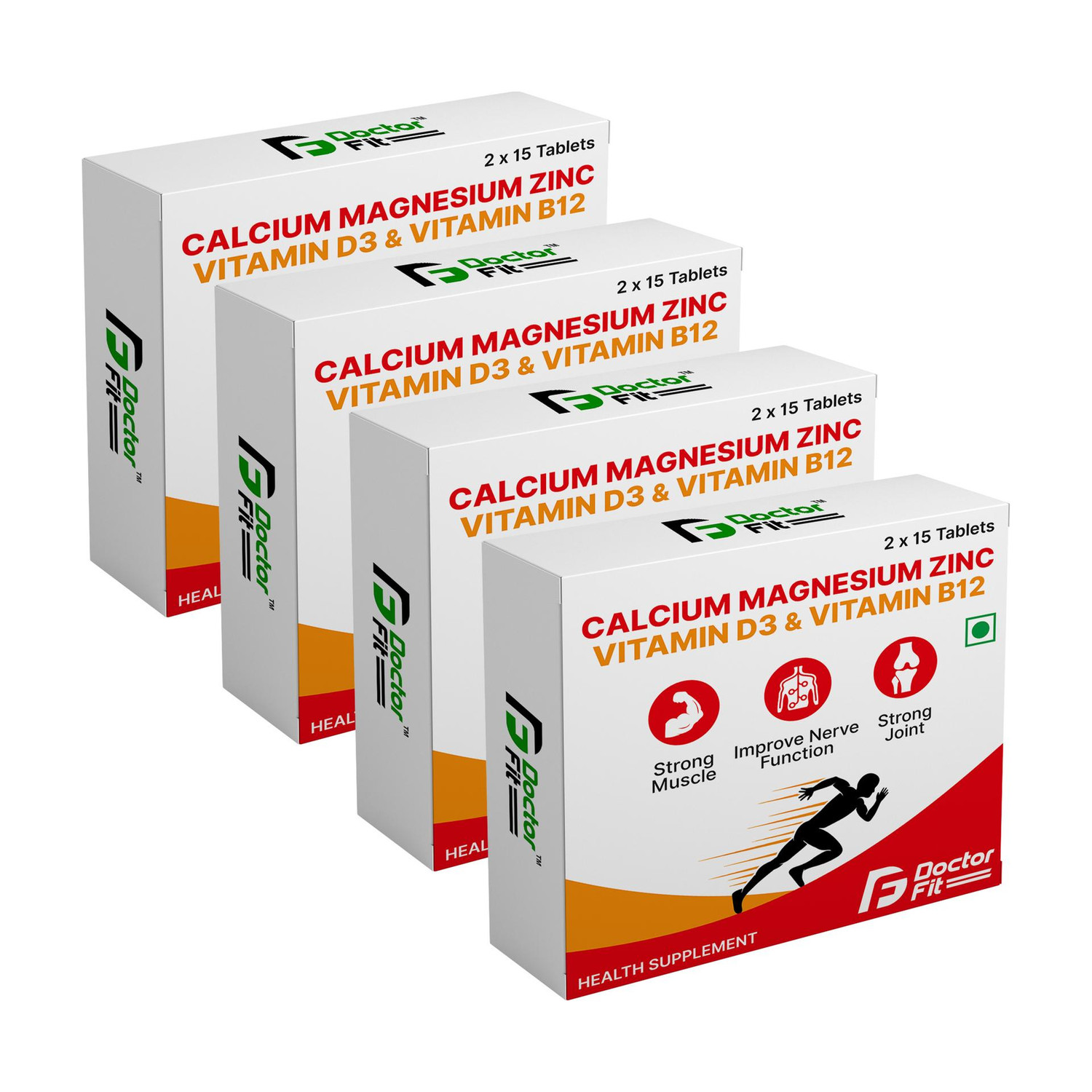 Image of DOCTORFIT Calcium+Magnesium+Zinc+VitaminD3&B12 For Stronger Bones, Immunity, Muscle Health