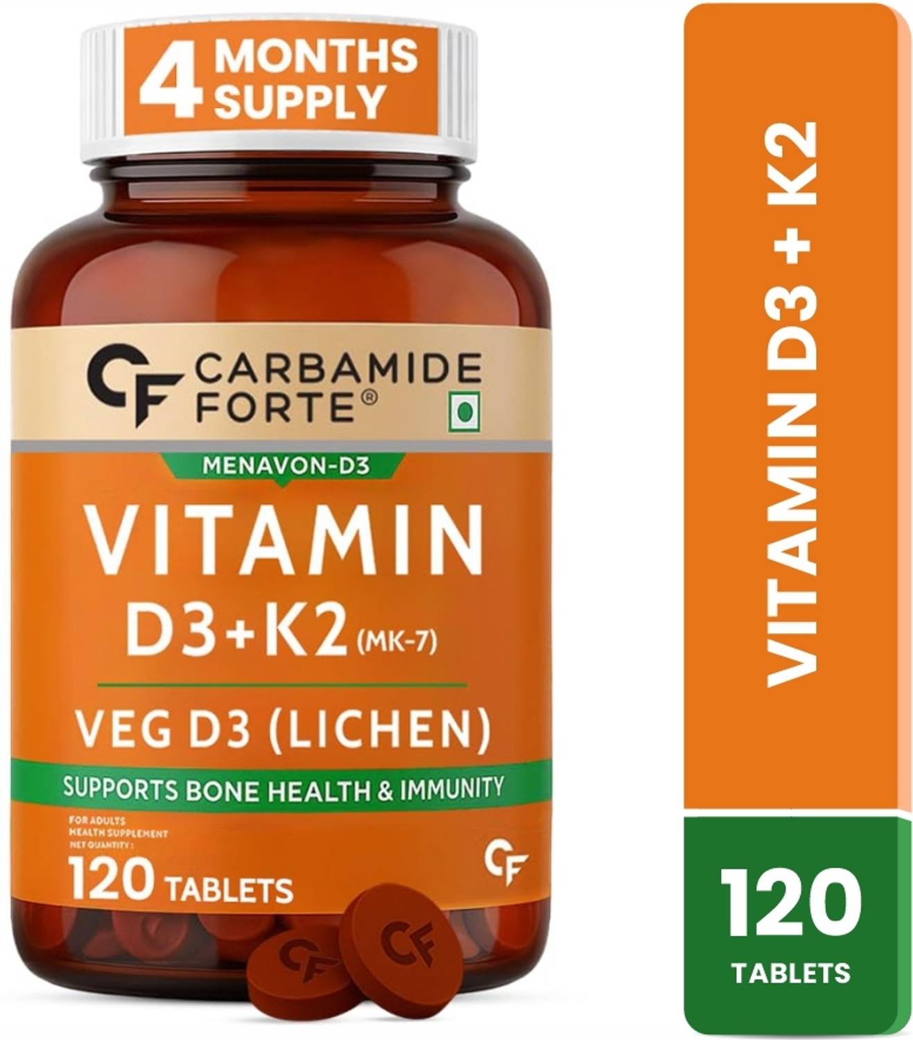 CARBAMIDE FORTE Plant Based Vitamin D3 K2 MK7 Supplement - Image 1
