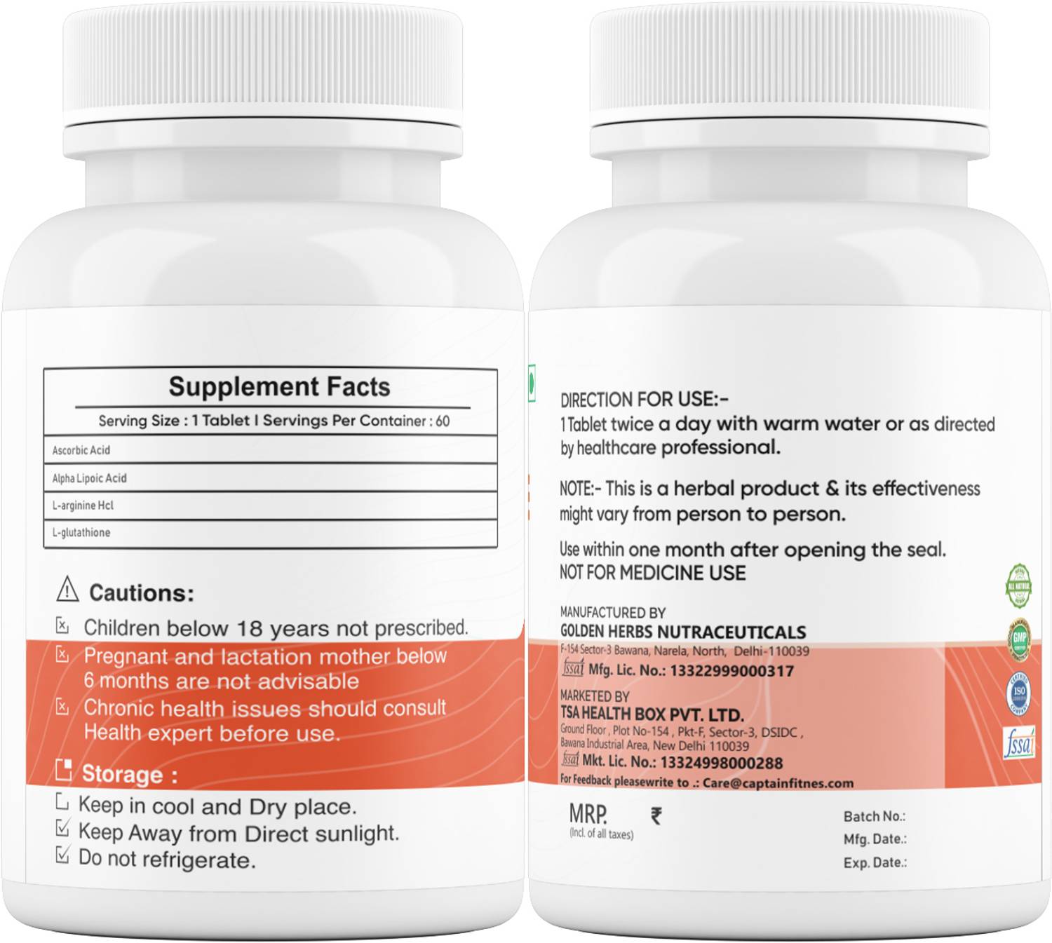glutathione floaters Glutathione with Cofactors