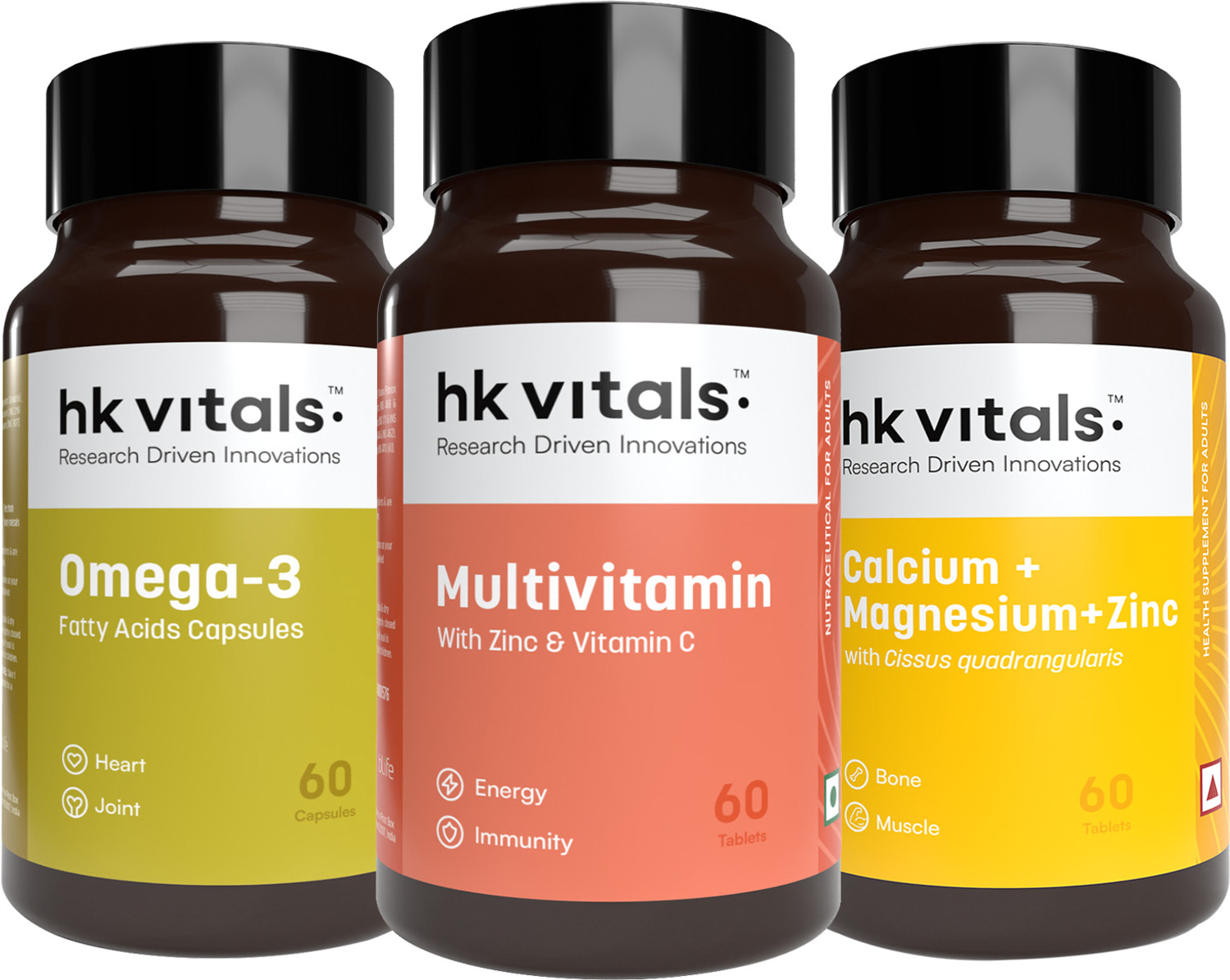 Image of hk vitals Omega 3 + Multivitamin + Calcium, Magnesium & Zinc