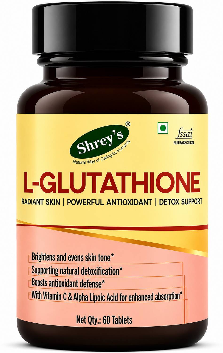 Shrey's L-Glutathione, with HCI, Vitamin C, L-Arginine & Brightens and evens skin tone Price in India