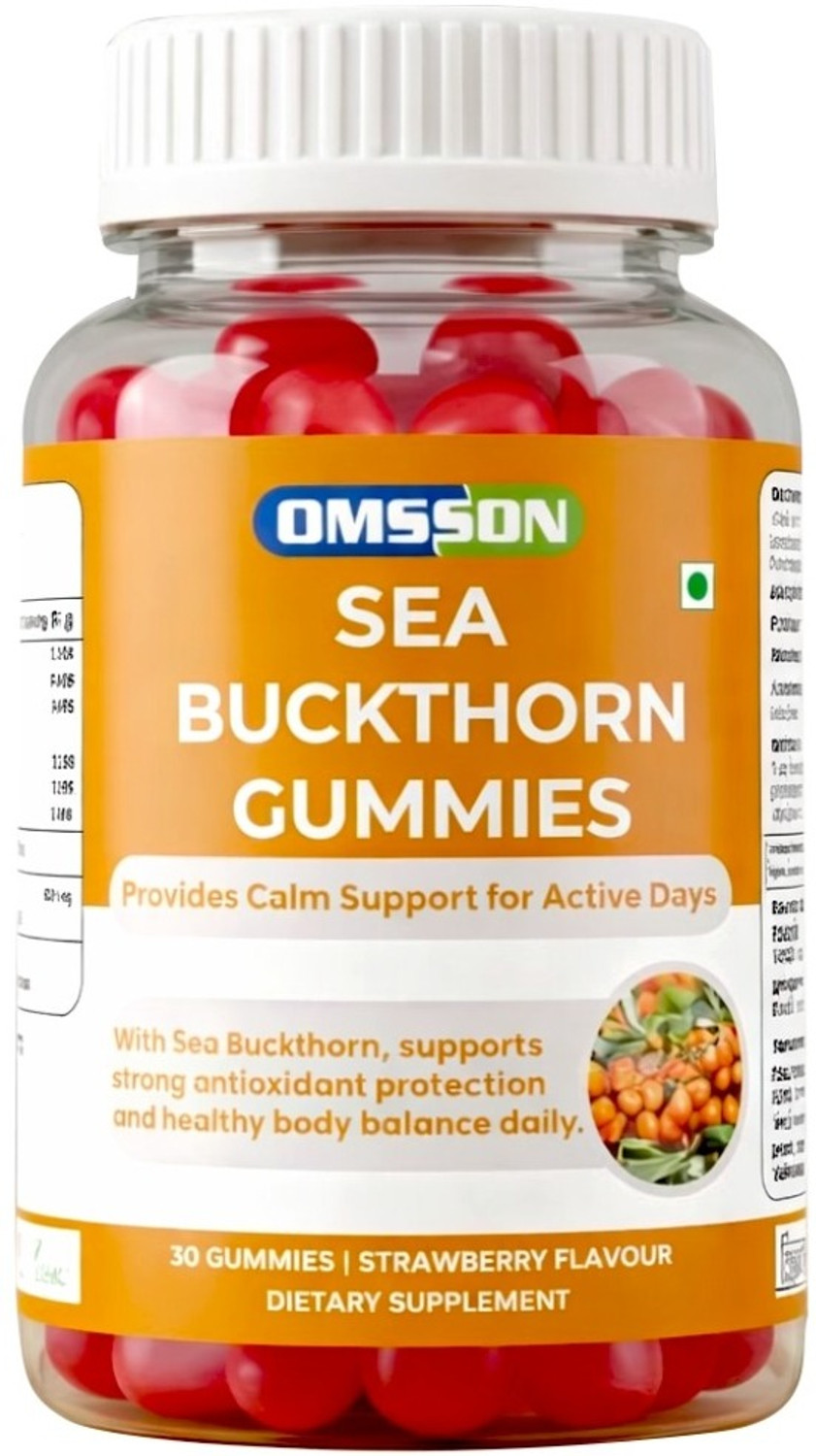 Image of OMSSDN Sea Buckthorn Gummies | Rich in Vitamin C & E | Antioxidant Support Supplement