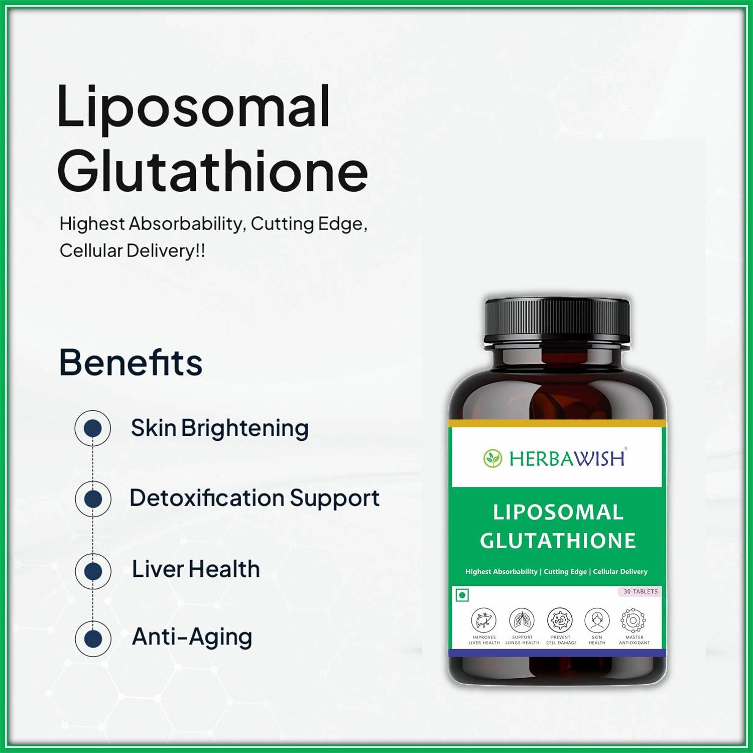 HERBAWISH Liposomal Glutathione 500mg | Potent Antioxidant | Liver support  & Skin Health Price in India - Buy HERBAWISH Liposomal Glutathione 500mg |  Potent Antioxidant