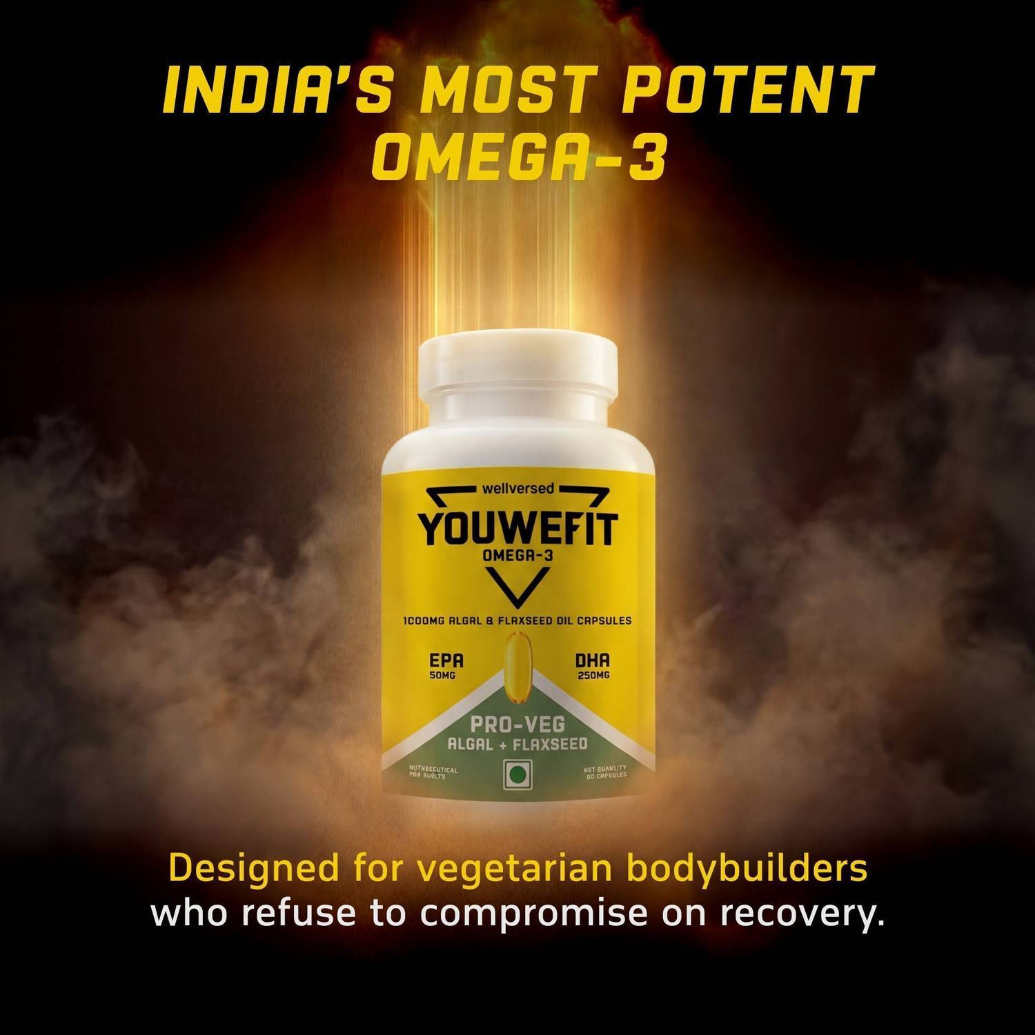 YouWeFit Pro-Vegetarian Omega-3 1000mg Capsules 1 g - Image 4