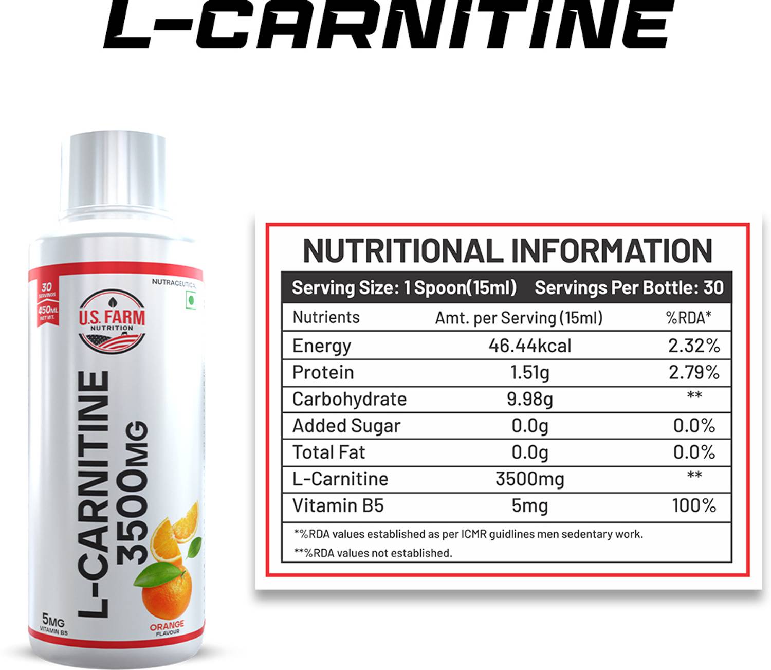 rda of l carnitine 2 L-Carnitine 3000 Liquid Oxin Nutrition Acetyl L-Carnitine (ALCAR)