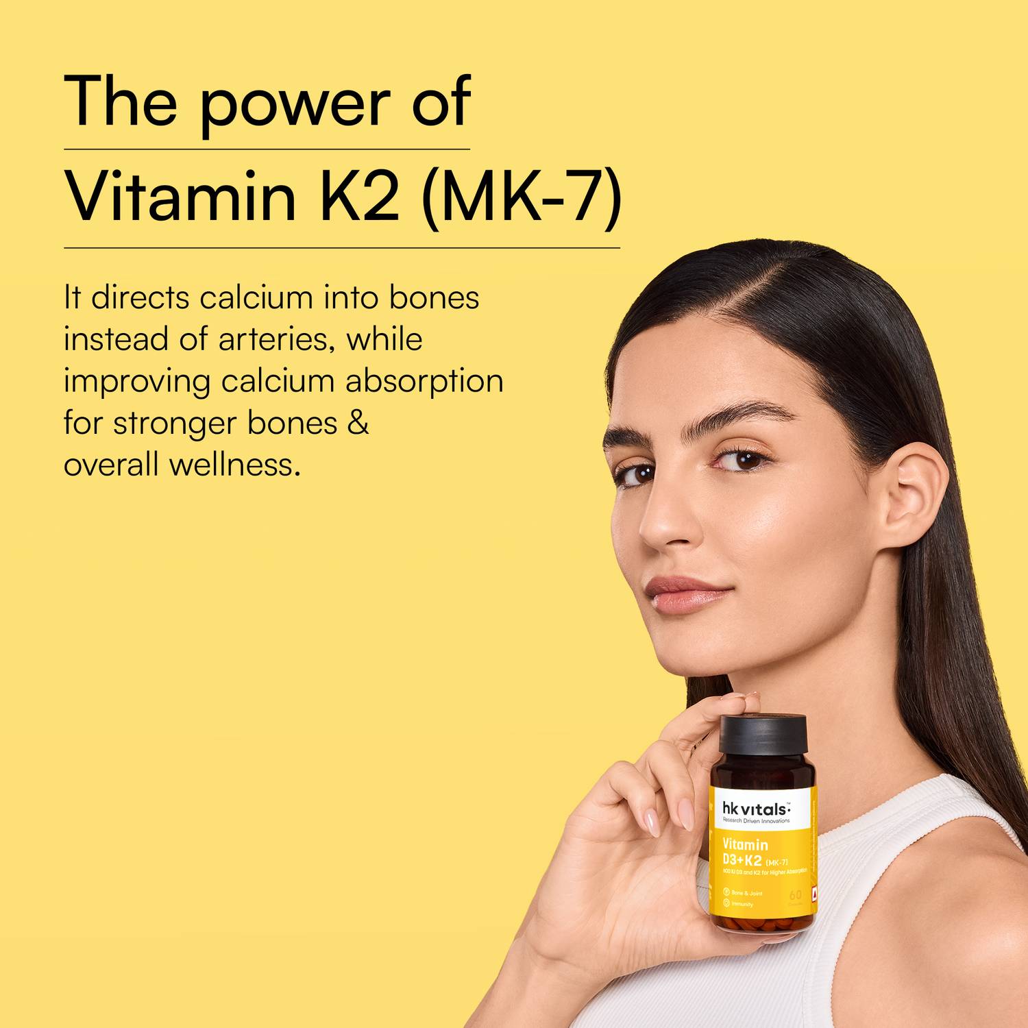 hk vitals Vitamin D3 + K2 (MK-7) 600 IU, 60 Capsules - Image 5