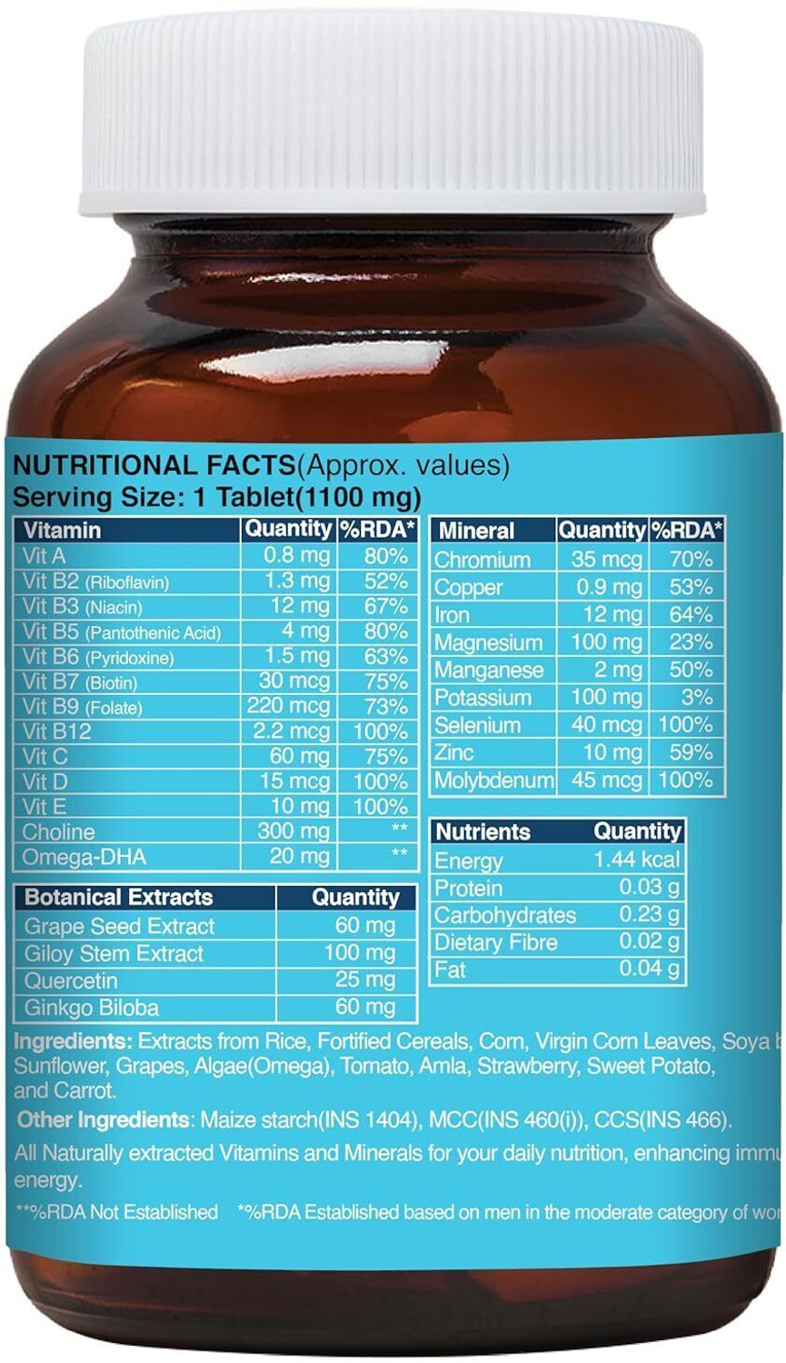 Image of ZEROHARM Multivitamin Men with 25 Vitamins & Minerals for Daily Energy, Immunity, Stamina