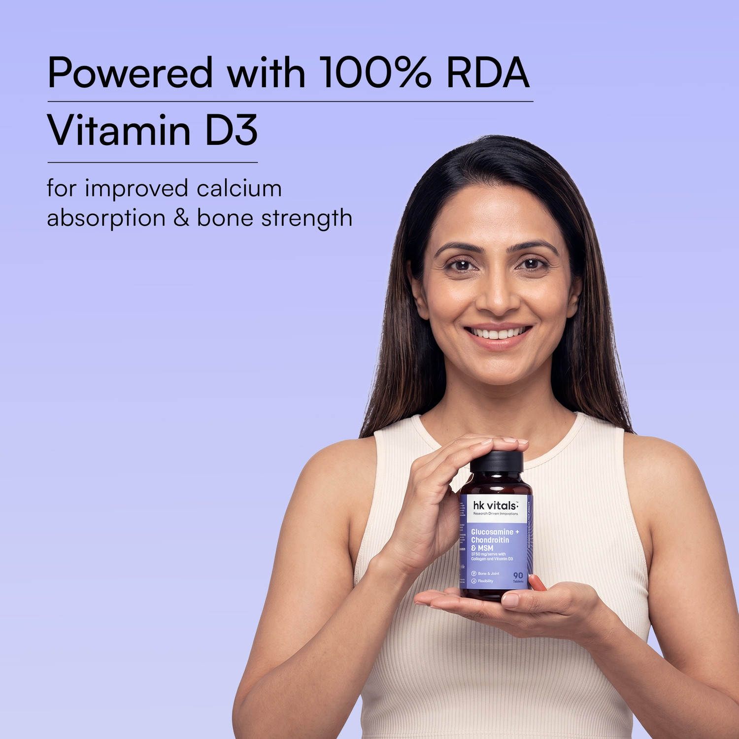 Image of hk vitals Glucosamine + Chondroitin & MSM | 3750mg with Collagen & Vitamin D3
