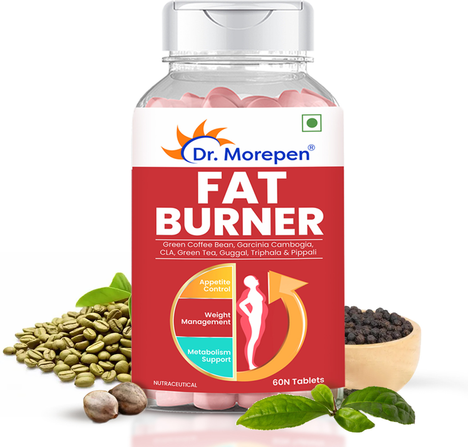 Image of Dr. Morepen Fat Burner with CLA & Garcinia Supports Weight Loss & Fuels Metabolism