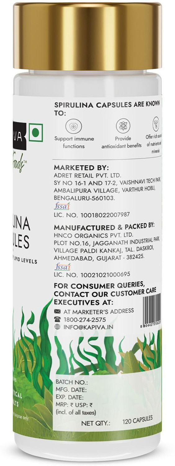 Image of Kapiva Spirulina Capsules Nature's Superfood Free from Preservative