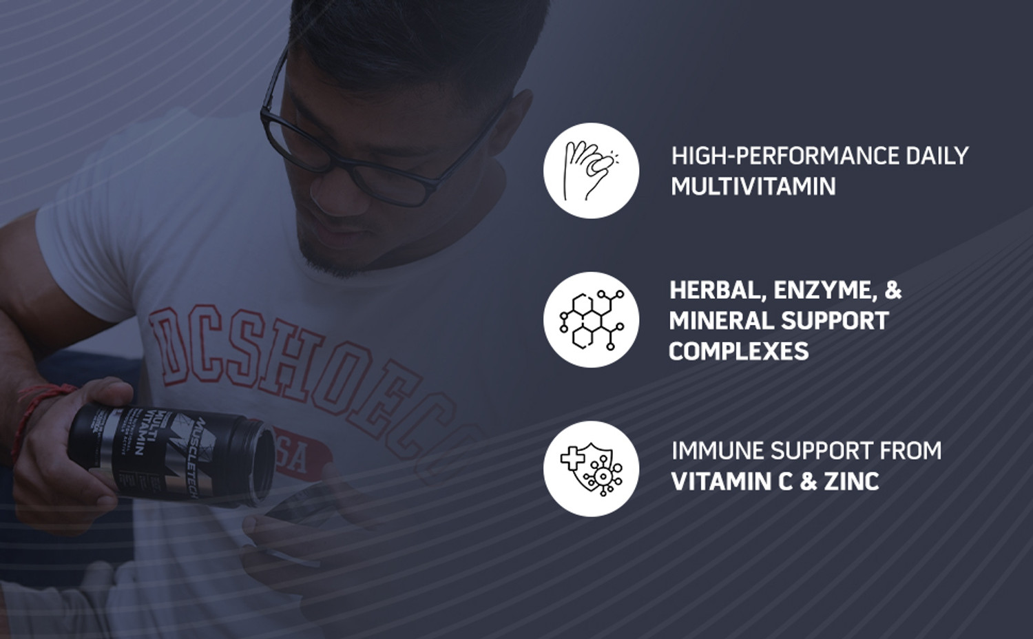Image of Muscletech Platinum Multivitamin, Vitamin C for Immune Support, 18 Vitamins & Minerals