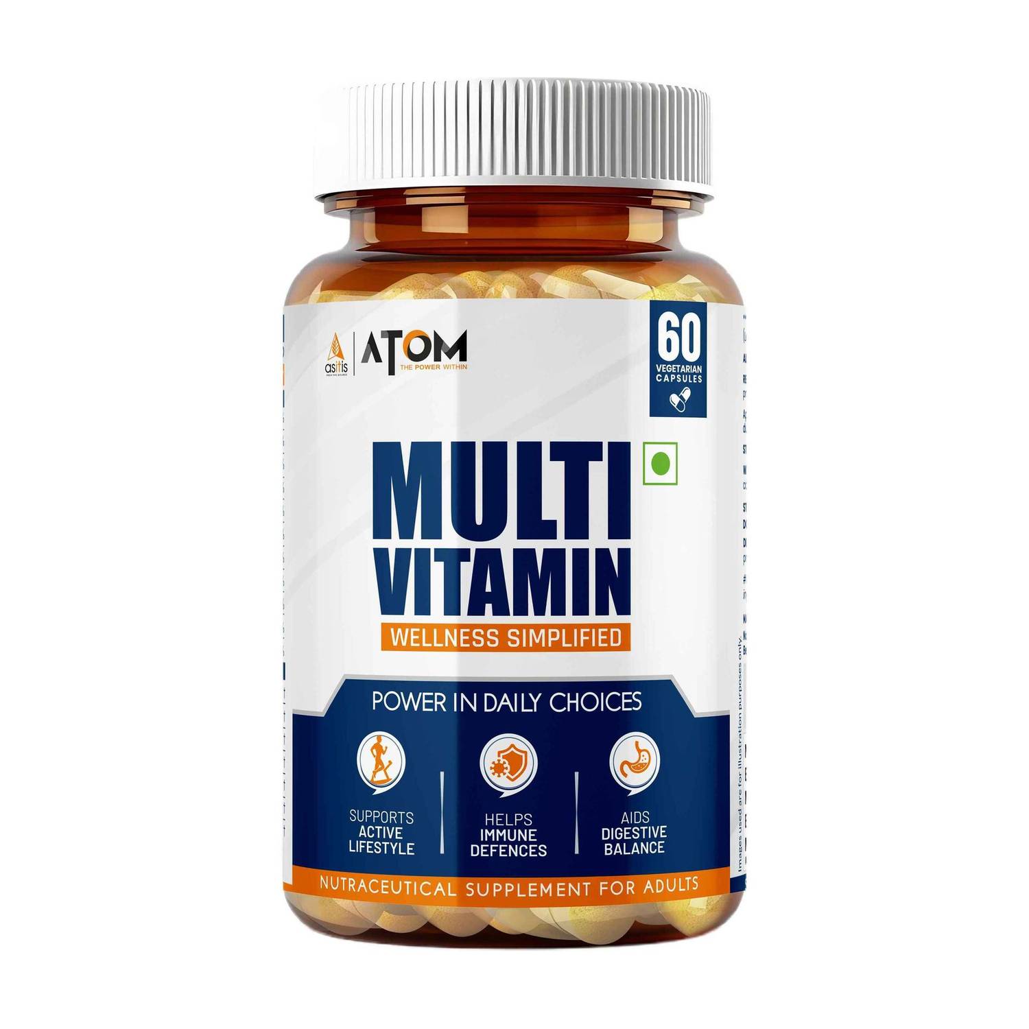 AS-IT-IS Nutrition ATOM Multivitamin for Men & Women - 60 capsules