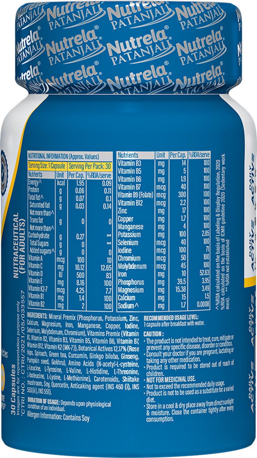 Image of NUTRELA Daily Multivitamin Veg Capsules for Men & Women | Energy & Wellness