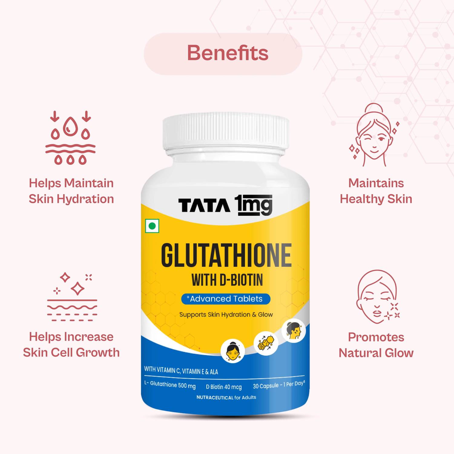 glutathione advanced 1500mg with vitamin c TATA 1mg Glutathione Advanced Capsules with Vitamin C, Ala and Bi... more