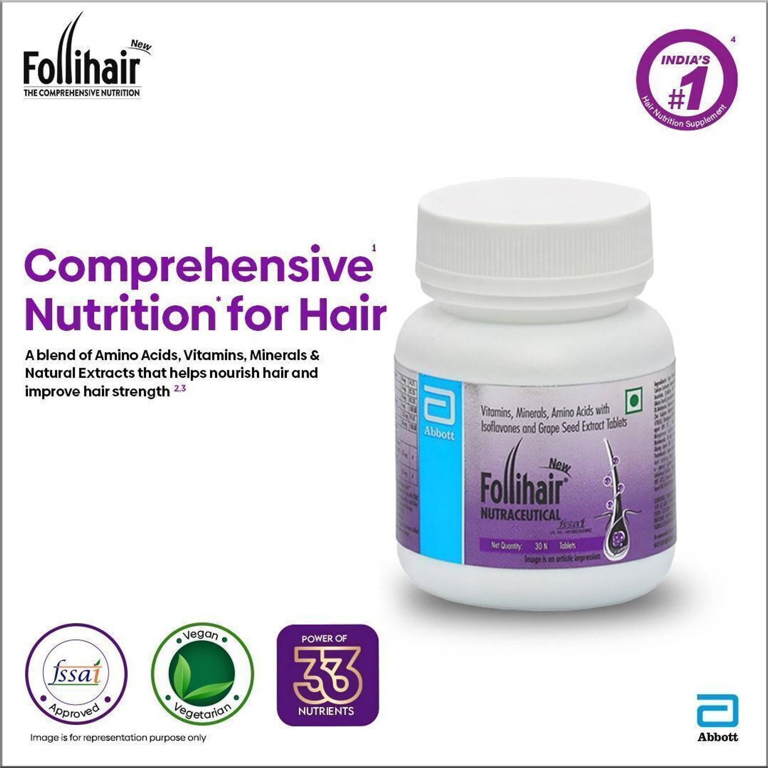 Follihair New Amino Acids Vitamins 30 Tablets - Image 5
