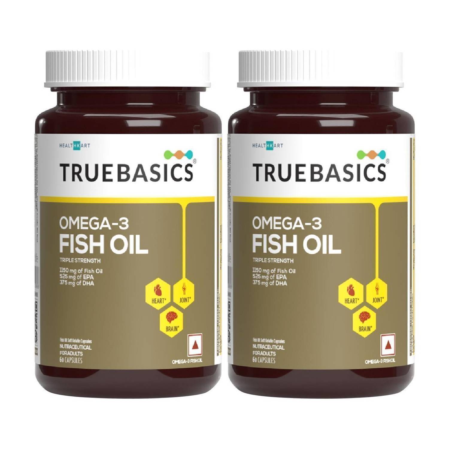 TRUEBASICS Omega 3 Fish Oil Triple Strength, 525mg EPA,375mg DHA