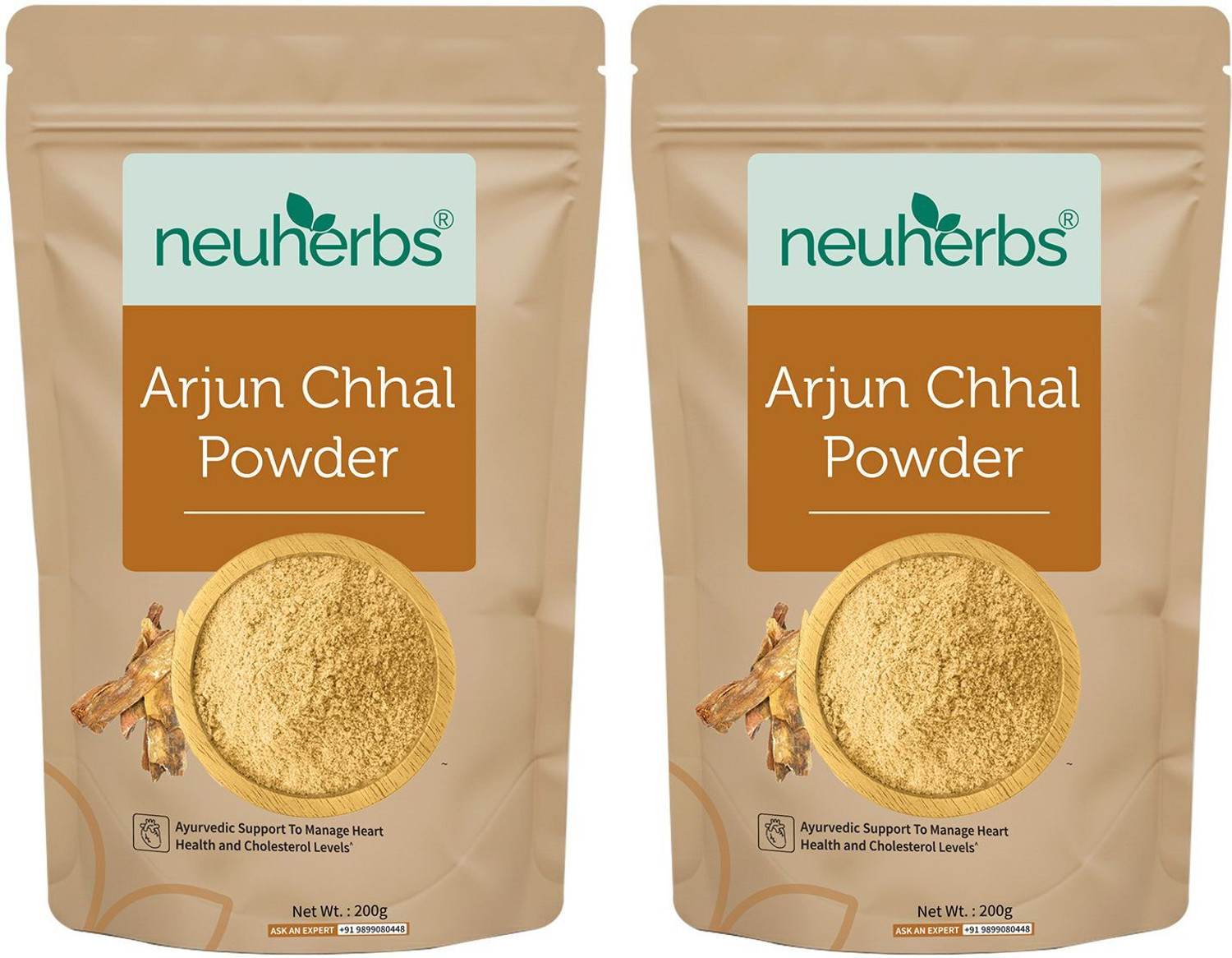Image of Neuherbs Arjun Chhal Powder | Arjuna Ki Chaal | Supports Heart Health, Cholesterol Level