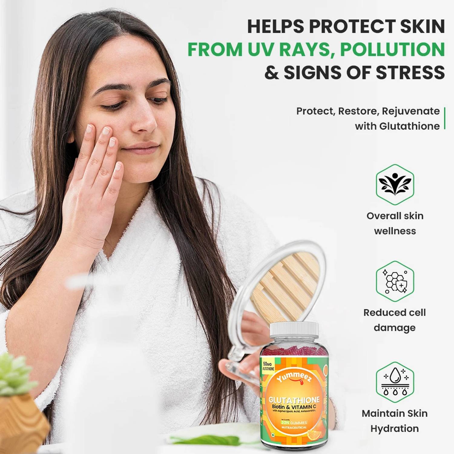 l glutathione gummies benefits NATURYZ L-Glutathione with Biotin 2-in-1 Gummies & Vitamin C For Bright  Glowing Skin Price in India