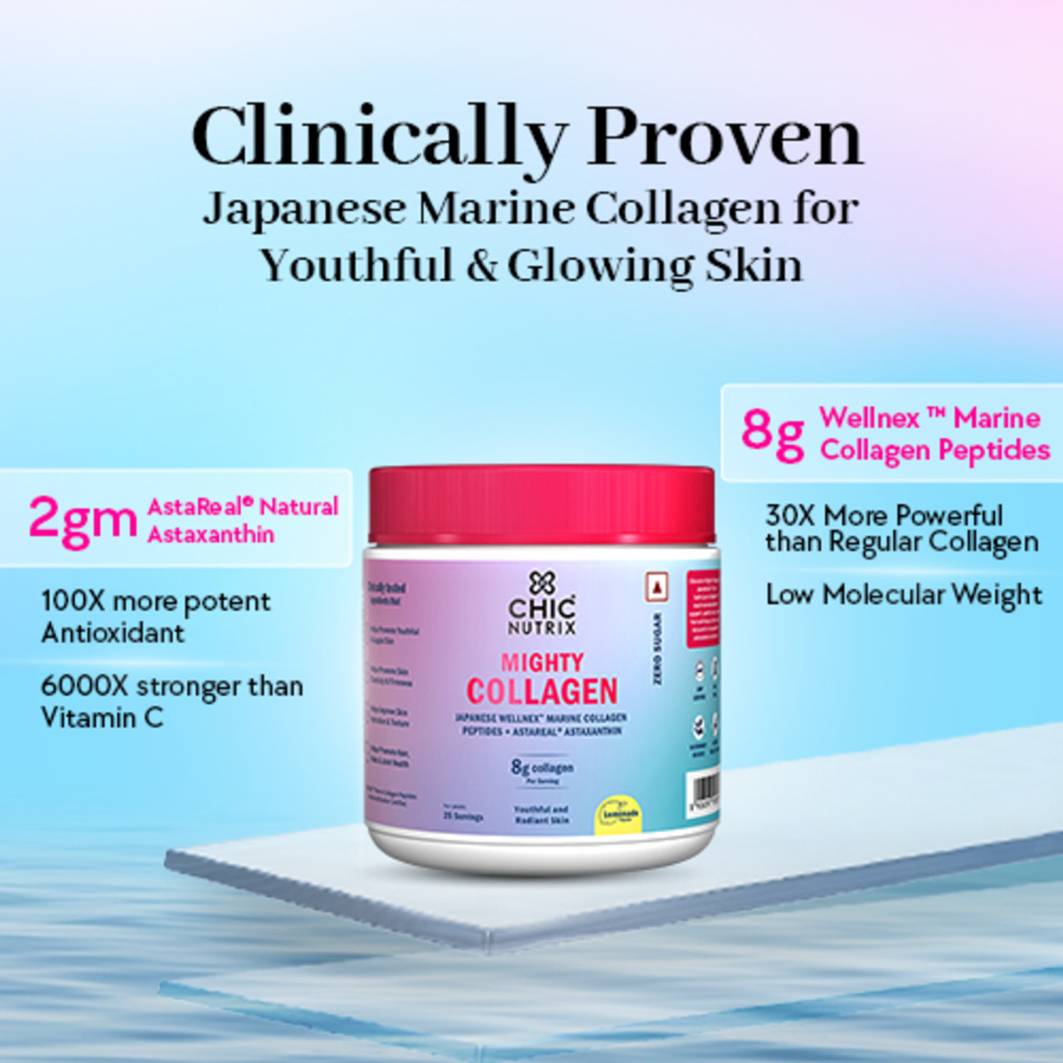 Image of Chicnutrix Marine Collagen - 8g Japanese Collagen Powder, Anti-ageing, Tight, Youthful Skin