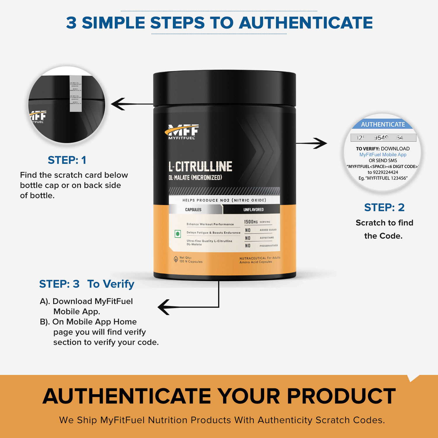 Image of MyFitFuel Citrulline Malate (500mg) Capsule