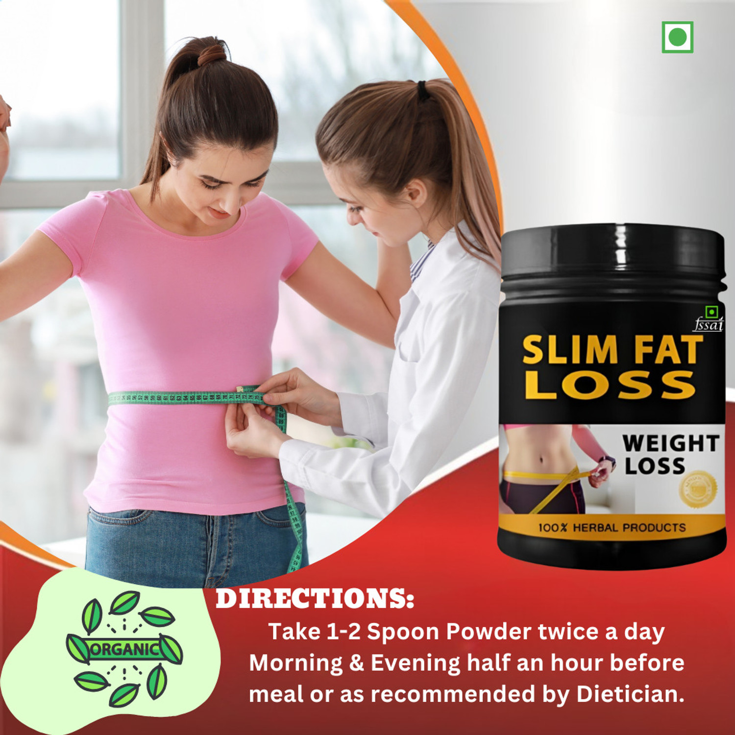 Image of hindustan herbal Slim Fat Loss, Body Weight Control, Fat Burn, Pack of 1, Flavor Butterscotch Whey Protein