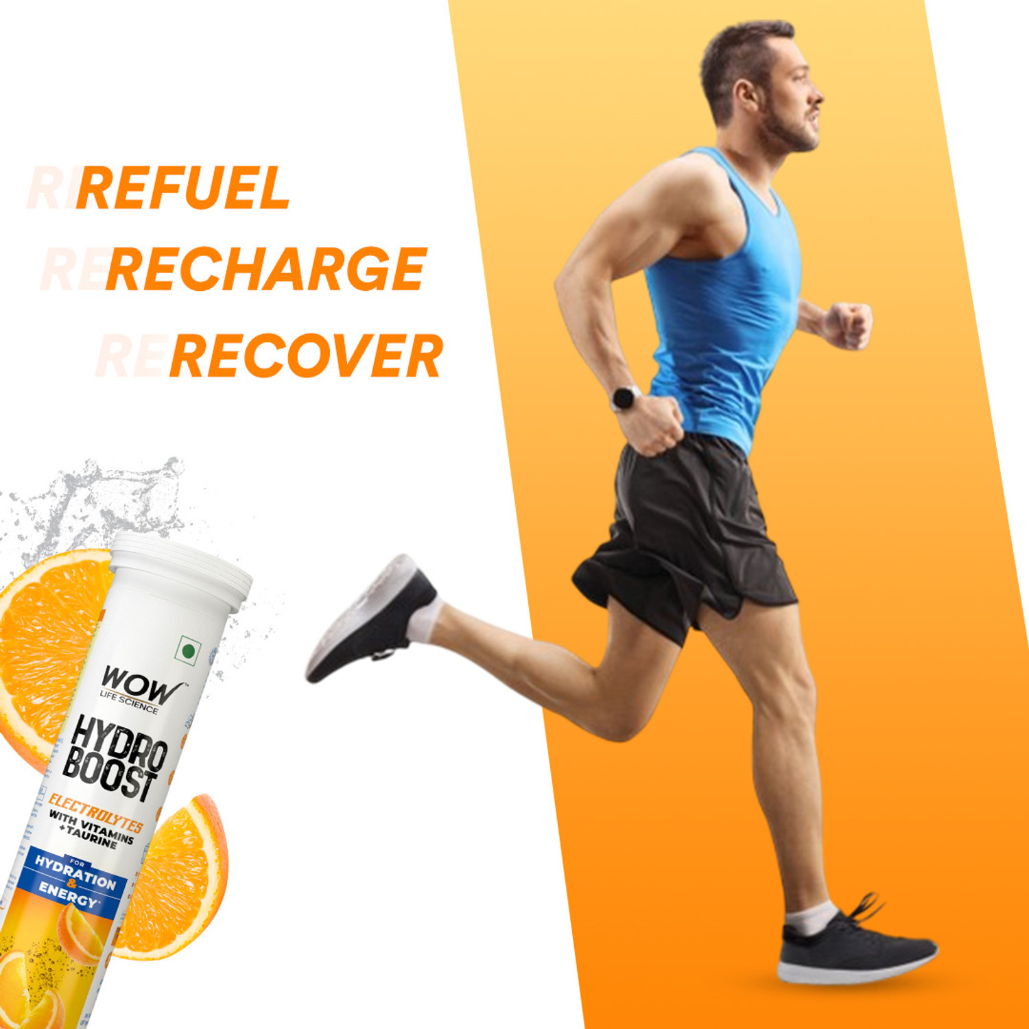 Image of WOW Life Science Hydroboost Electrolytes Low Sugar Energy Drink For Instant Hydration