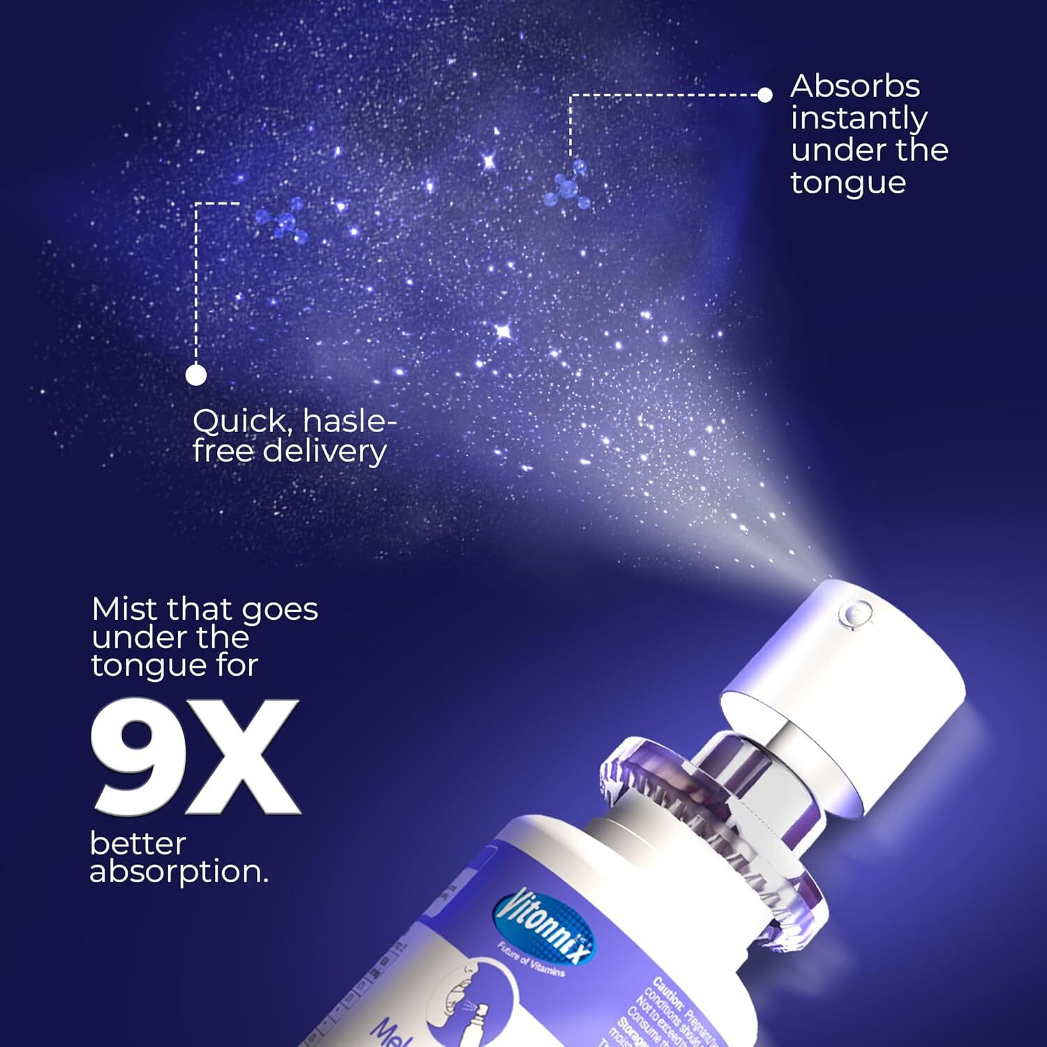 Image of Vitonnix Melatonin 2MG Deep Sleep Support Sublingual Oral Spray for Adults