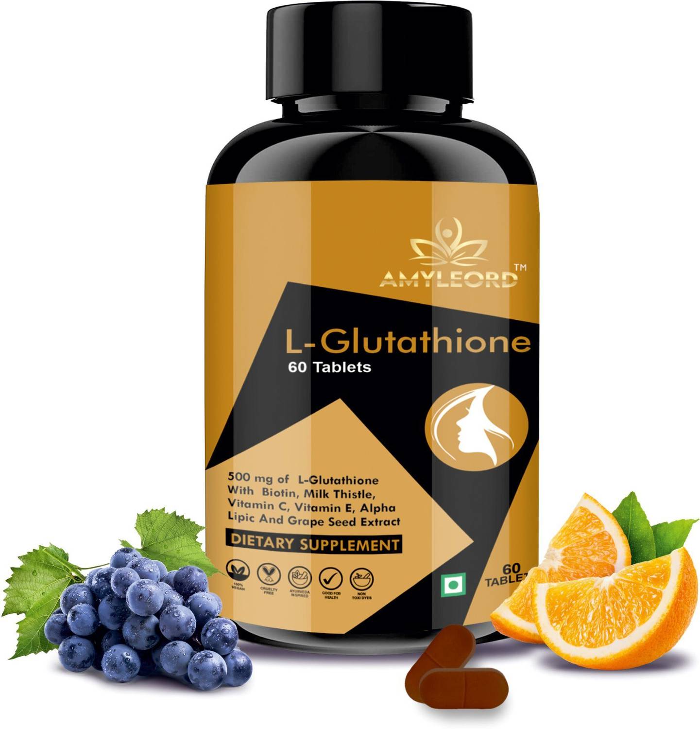 best l glutathione tablets for skin whitening Amyleord L-Glutathione Tablet with Vitamin C&E, Biotin, GrapeSeed for  Radient & Skin Glow Price in India