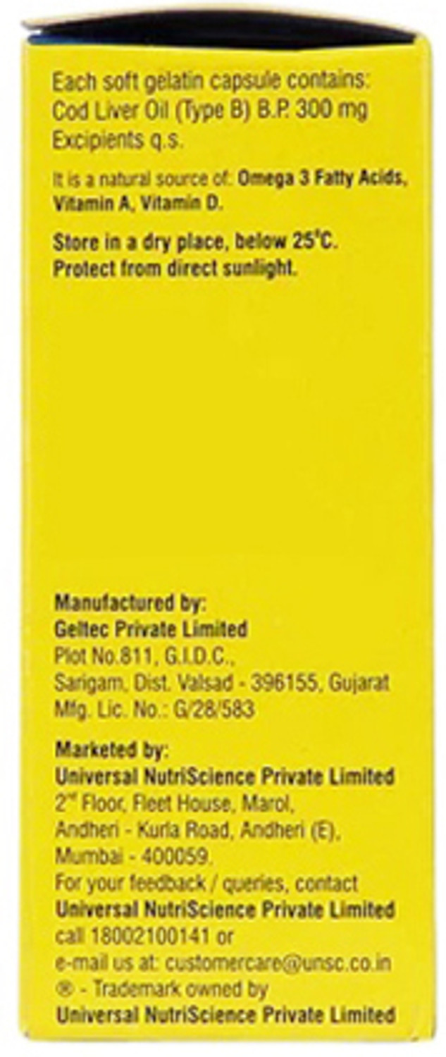 Image of seacod Cod Fish Liver Oil Softgel Capsules With Natural Omega 3, Natural EPA & DHA