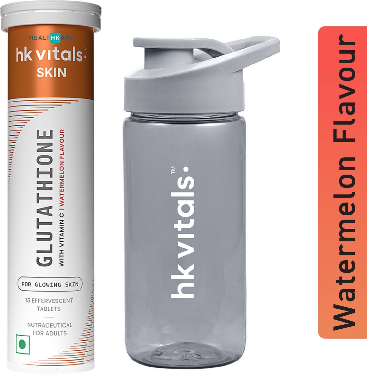 HEALTHKART HK Vitals Glutathione Effervescent Tablets with Vitamin C & E, 300ml Bottle Price in India