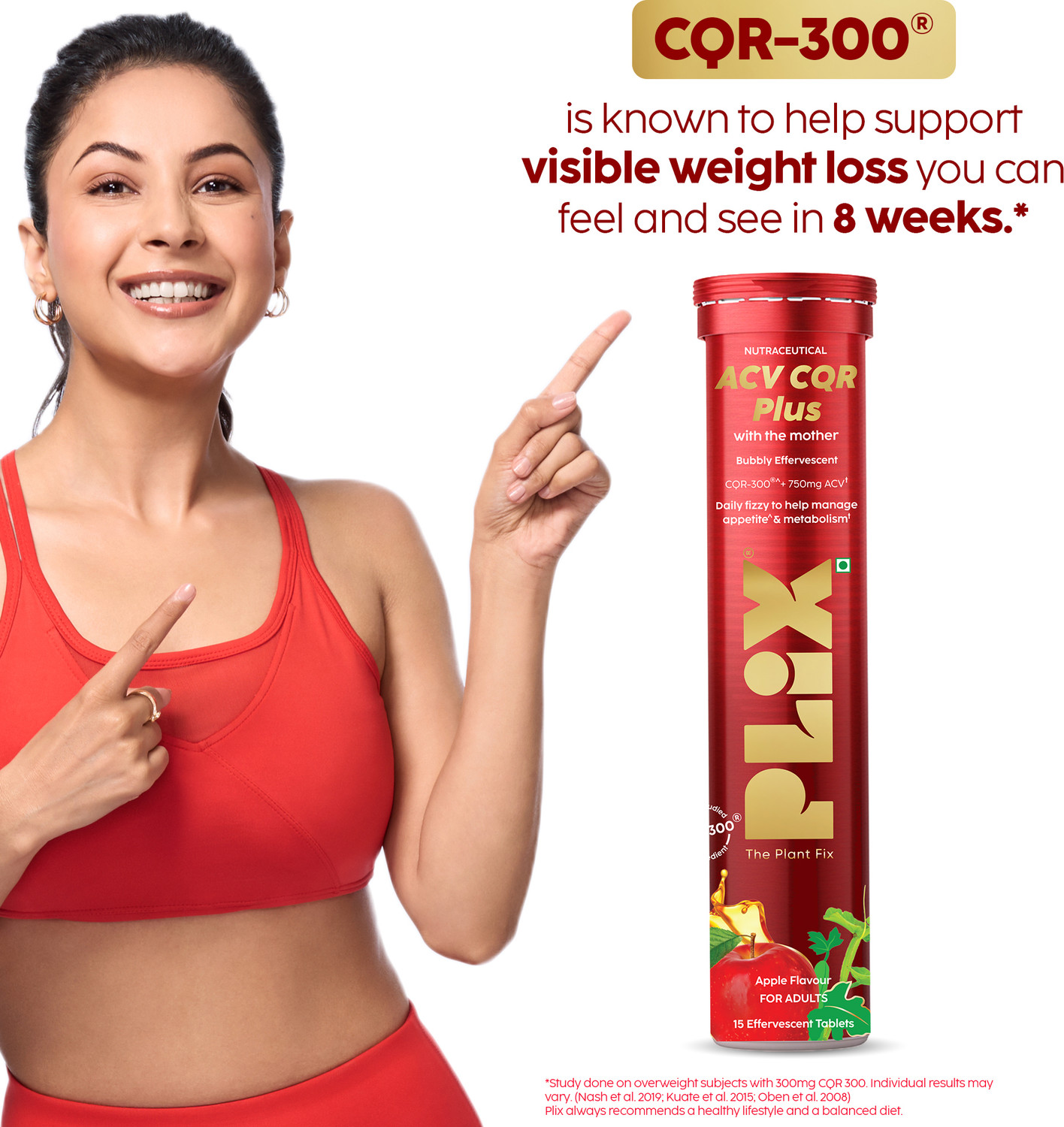 Image of The Plant Fix Plix ACV CQR Plus Effervescent | Fat Reduction & Metabolism Support