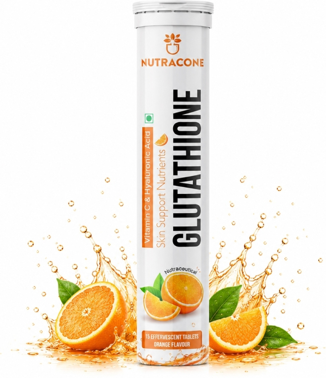 Image of NUTRACONE Glutathione,Hyaluronic Acid Effervescent Tablets-Skin Glow,Brightening,Hydration
