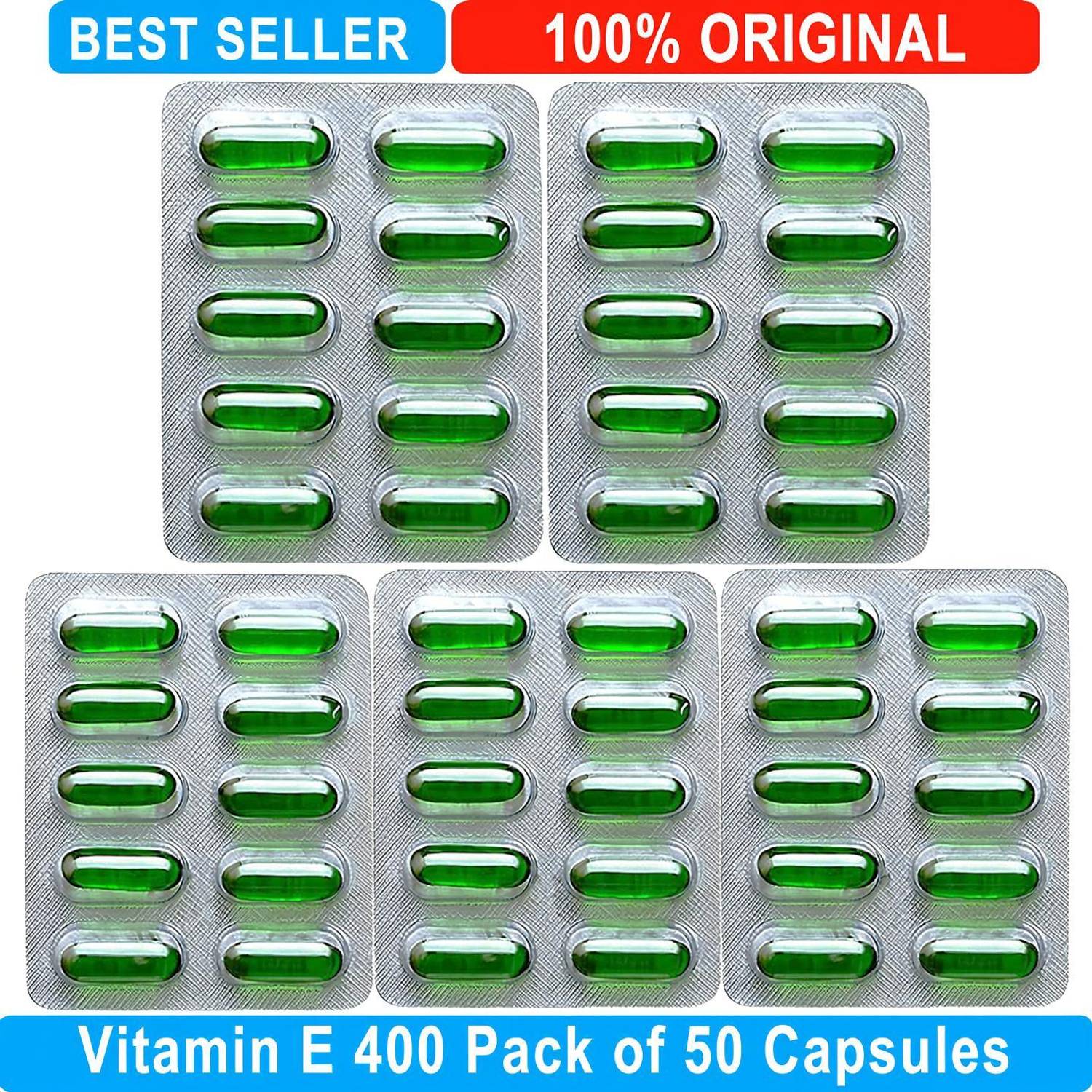 BEST CHOICE NUTRITION VITAMIN E 400 CAPSULES FOR ANTI-AGING, SKIN REPAIR, GLOWING SKIN & SHINY HAIR