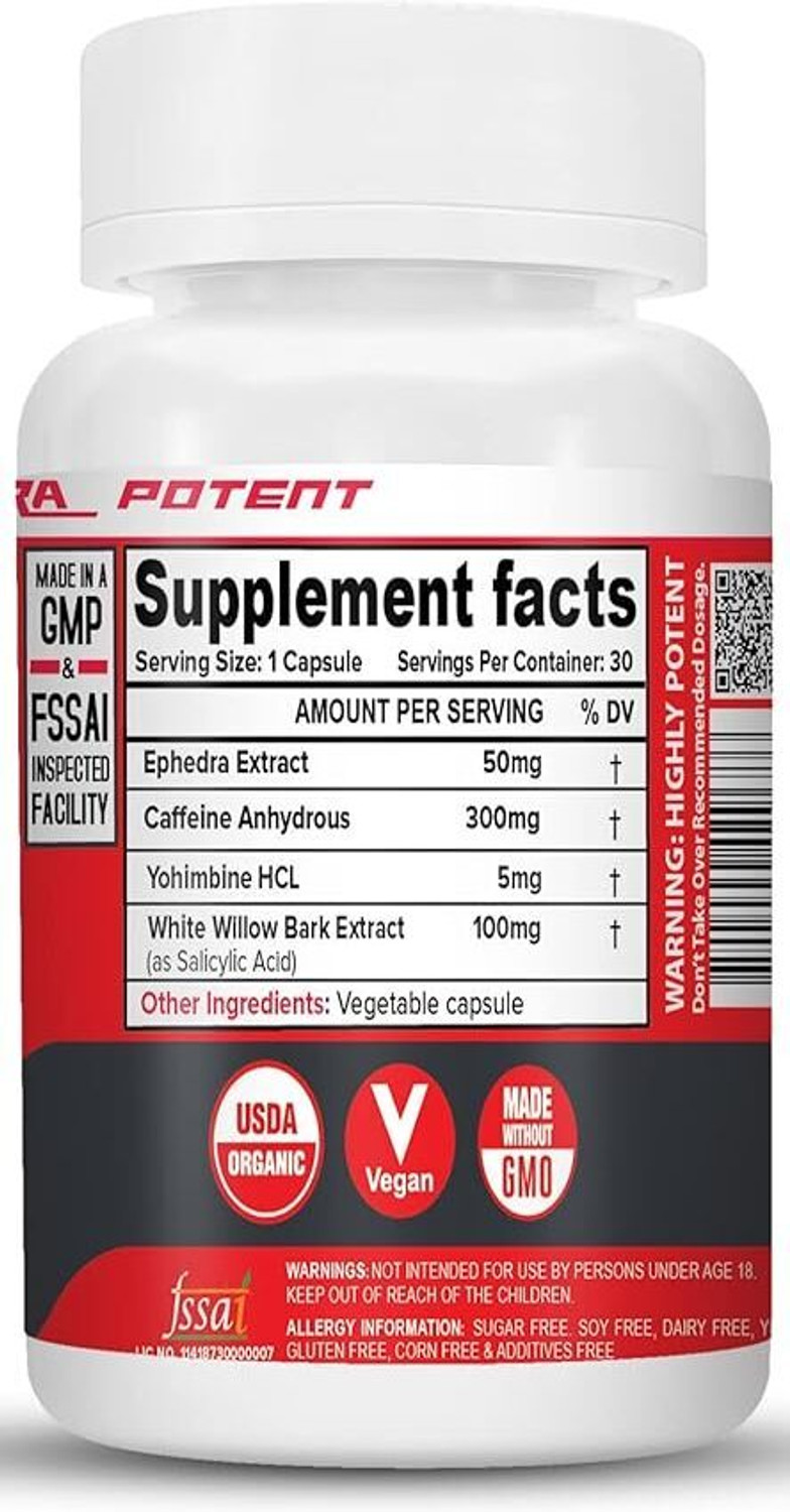 Image of NutriJa ECA - Ephedra, Caffeine & Yohimbine Stack - Servings (30 Capsules)