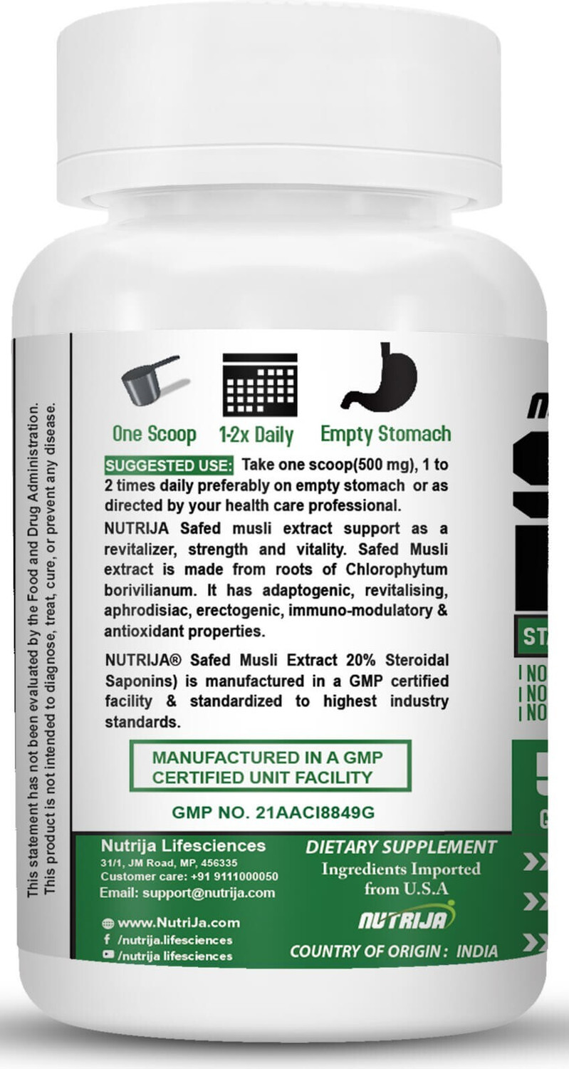Image of NutriJa Safed Musli Extract- Standardized to 20% Saponins -