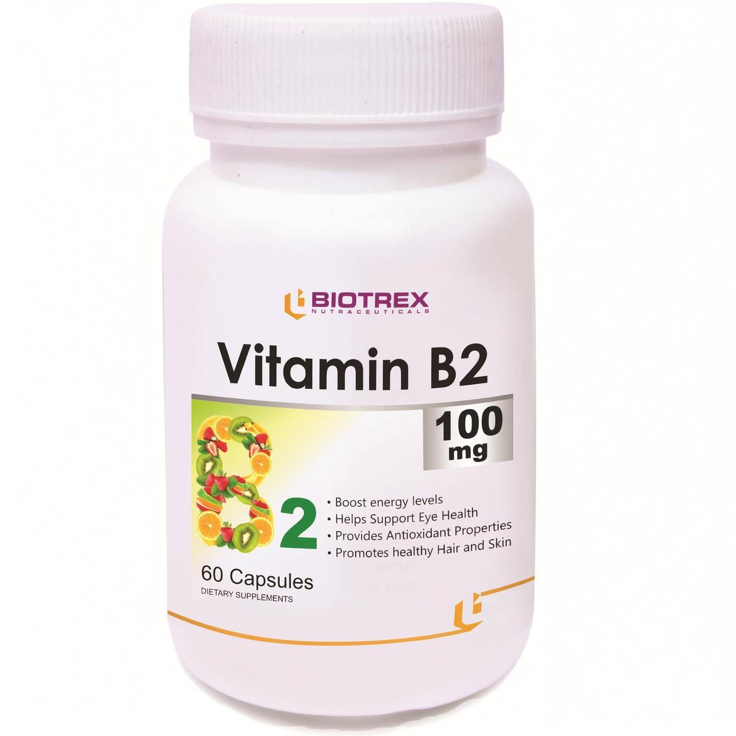 BIOTREX NUTRACEUTICALS Vitamin B2 - 100mg (60 Capsules)