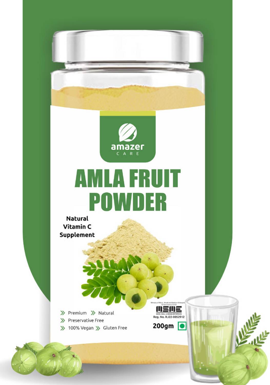 Amazer Care Amla Fruit Powder, Superfood for Immunity & Healthy Liver, Dietary Fiber
