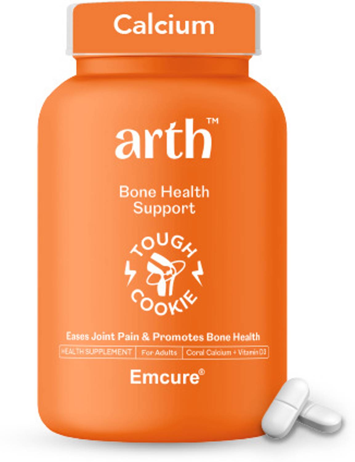 ARTH Coral Calcium Tablets (1000mg) + Vitamin D3 (600 IU) By Emcure Pharma