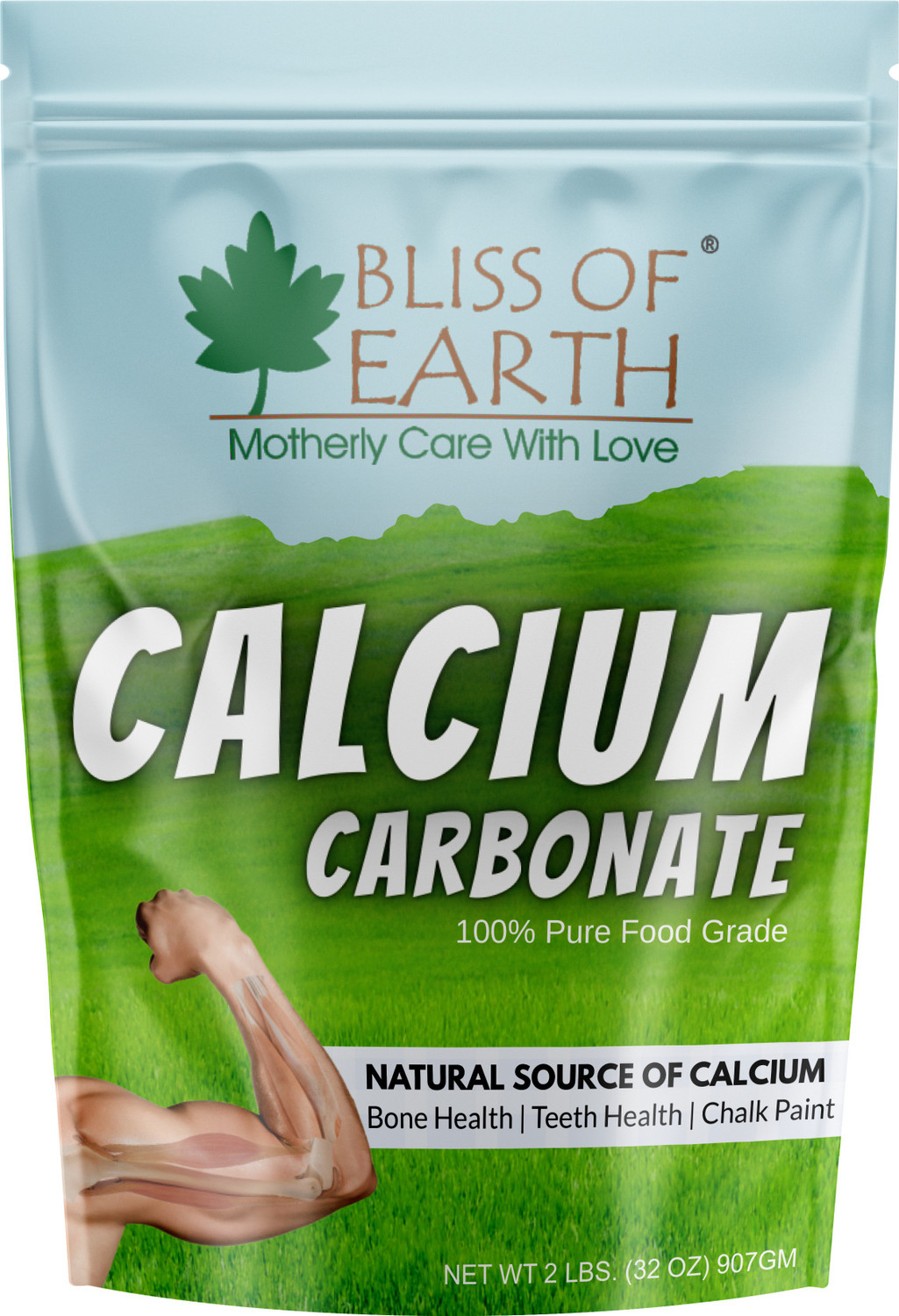 Image of Bliss of Earth Calcium Carbonate Powder Food Grade For Strong Bones Teeth Natural Antacid