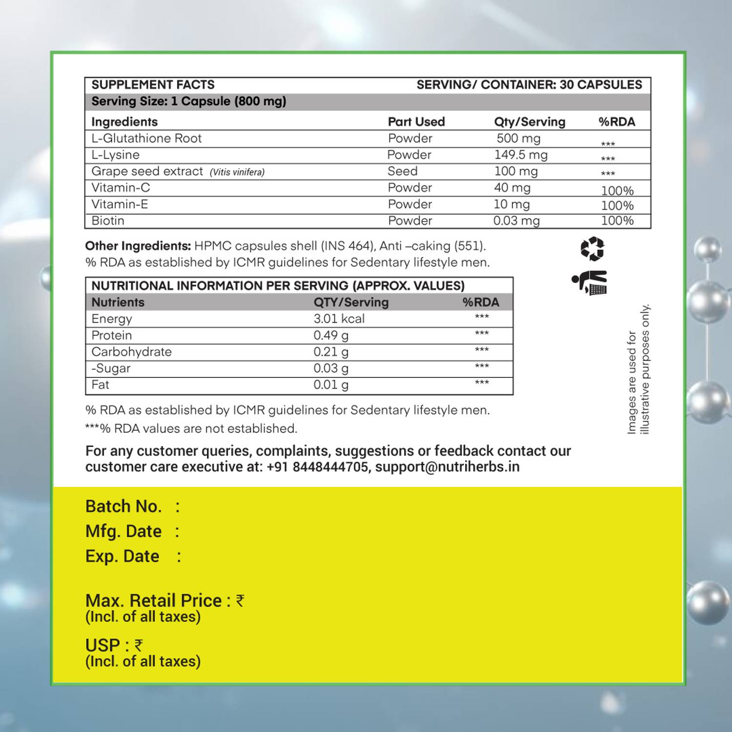 glutathione rda value Oral Glutathione Equivalent to IV Therapy! main image 1