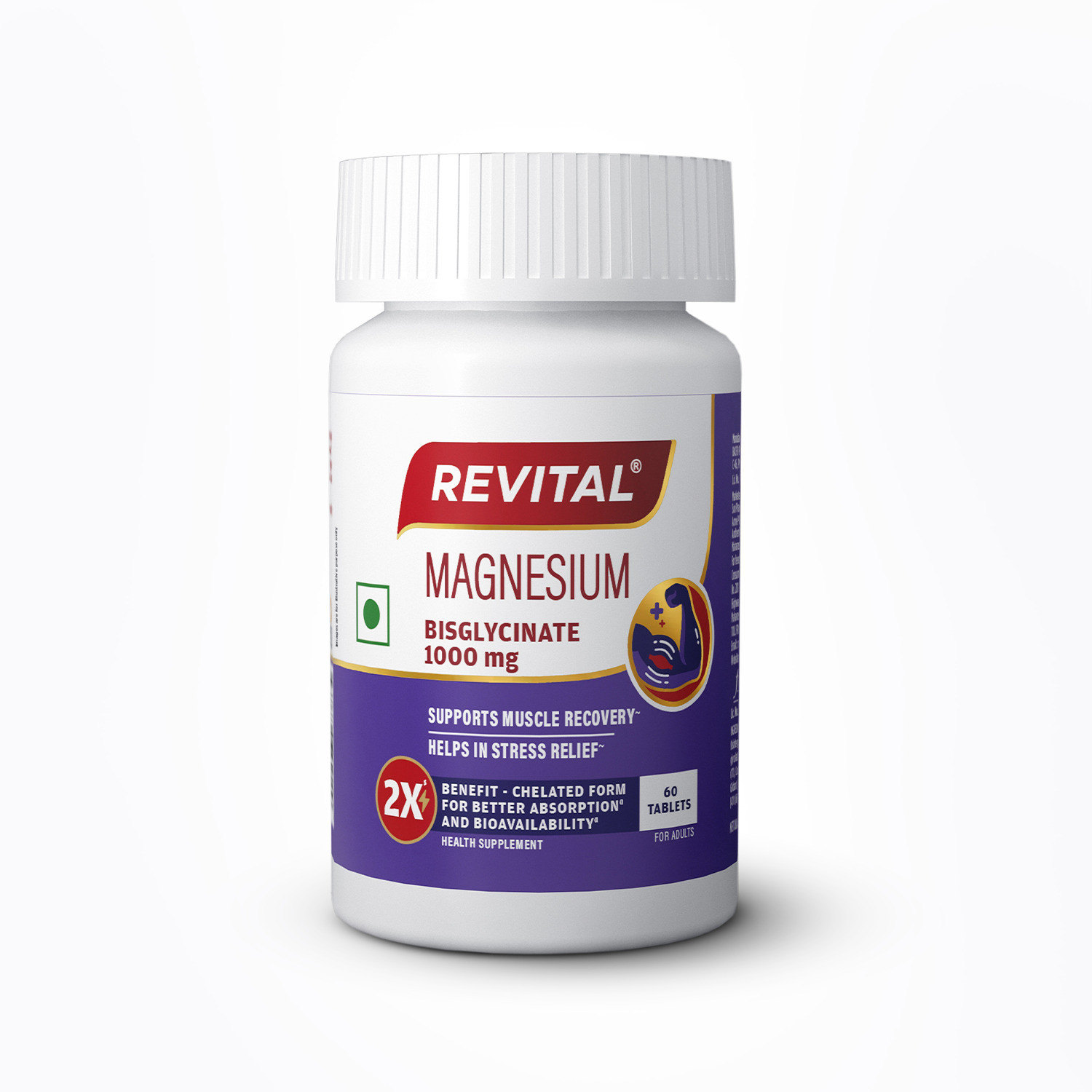 Image of Revital Magnesium Bisglycinate Chelated form 1000 mgMuscle Recovery & Stress Balance