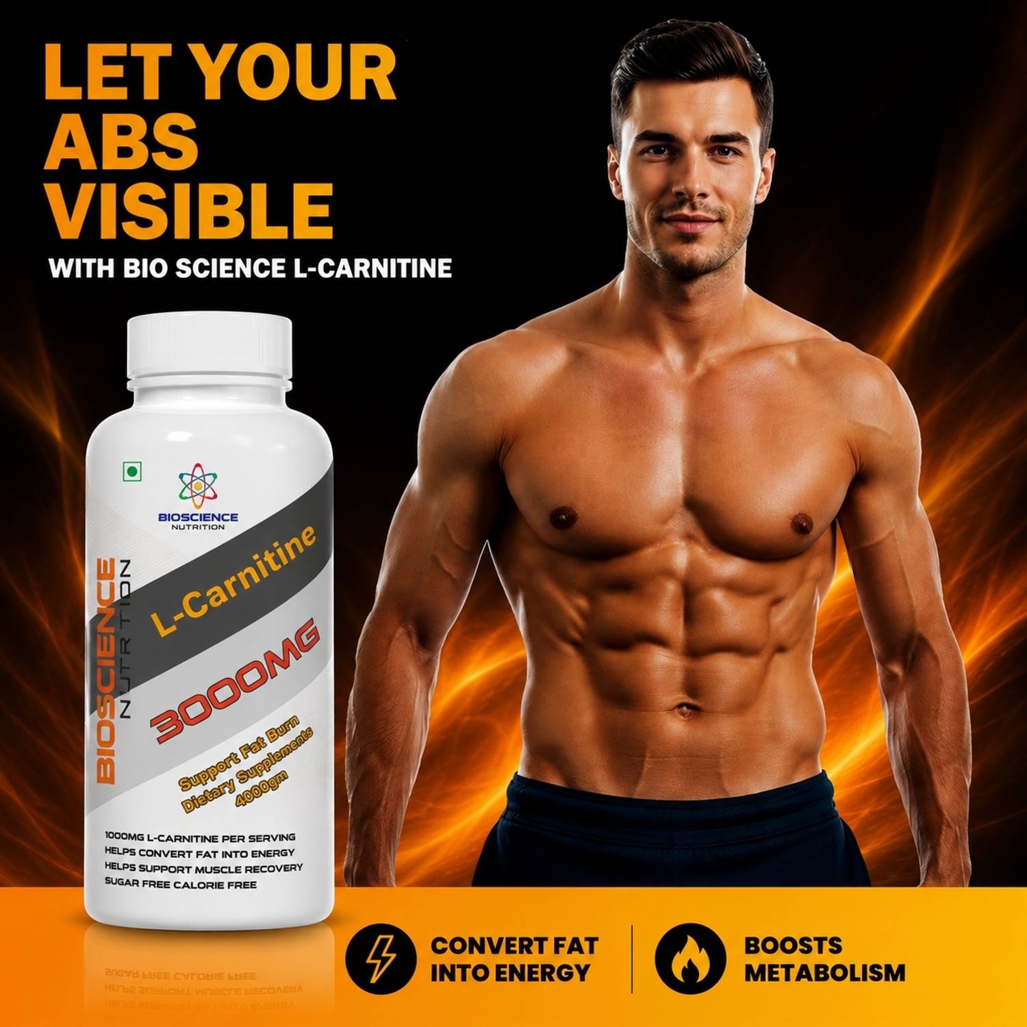 bioscience nutrition l-carnitine 3000mg | Fat Burner | Supports Energy & Metabolism it is essential to Collagen Supplements with PQQ واقي شمس للبشرة المجهدة Formato:90 Capsule Vegetali